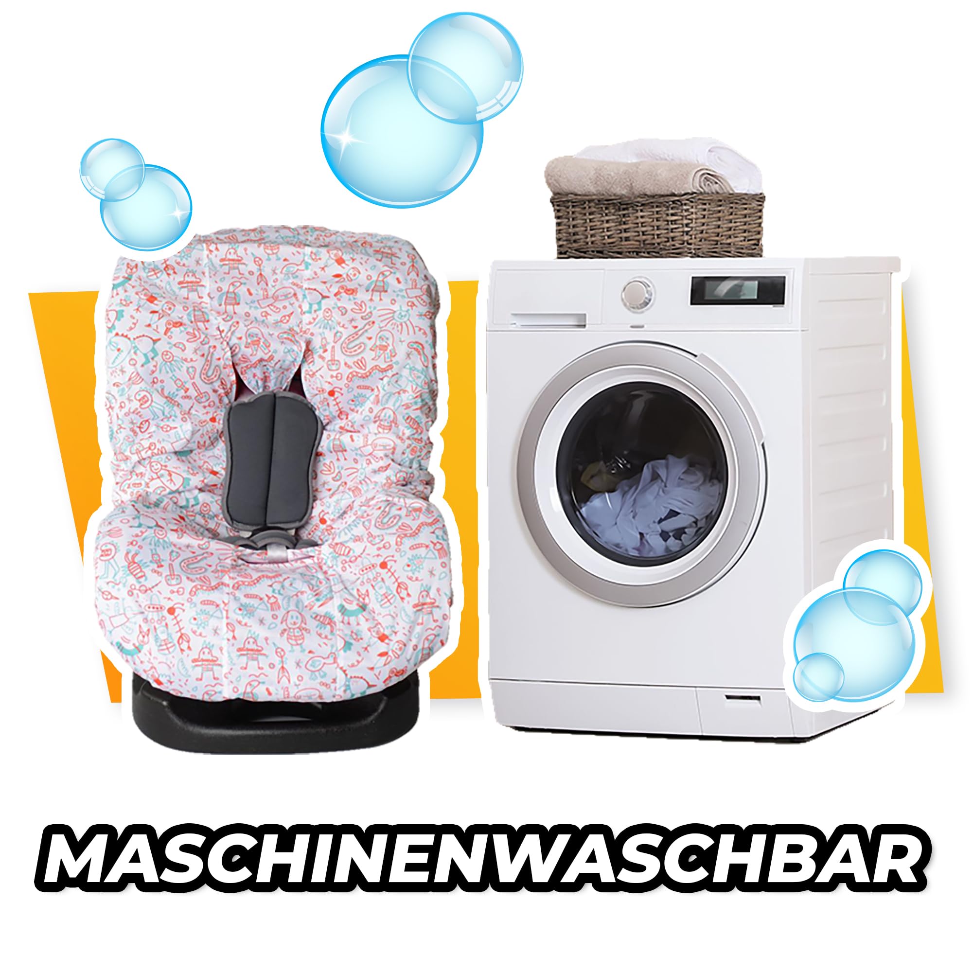 Sitzschoner Auto Kindersitz Sommerbezug Atmungsaktive Sitzauflage Universal Waschbar Hautfreundlich