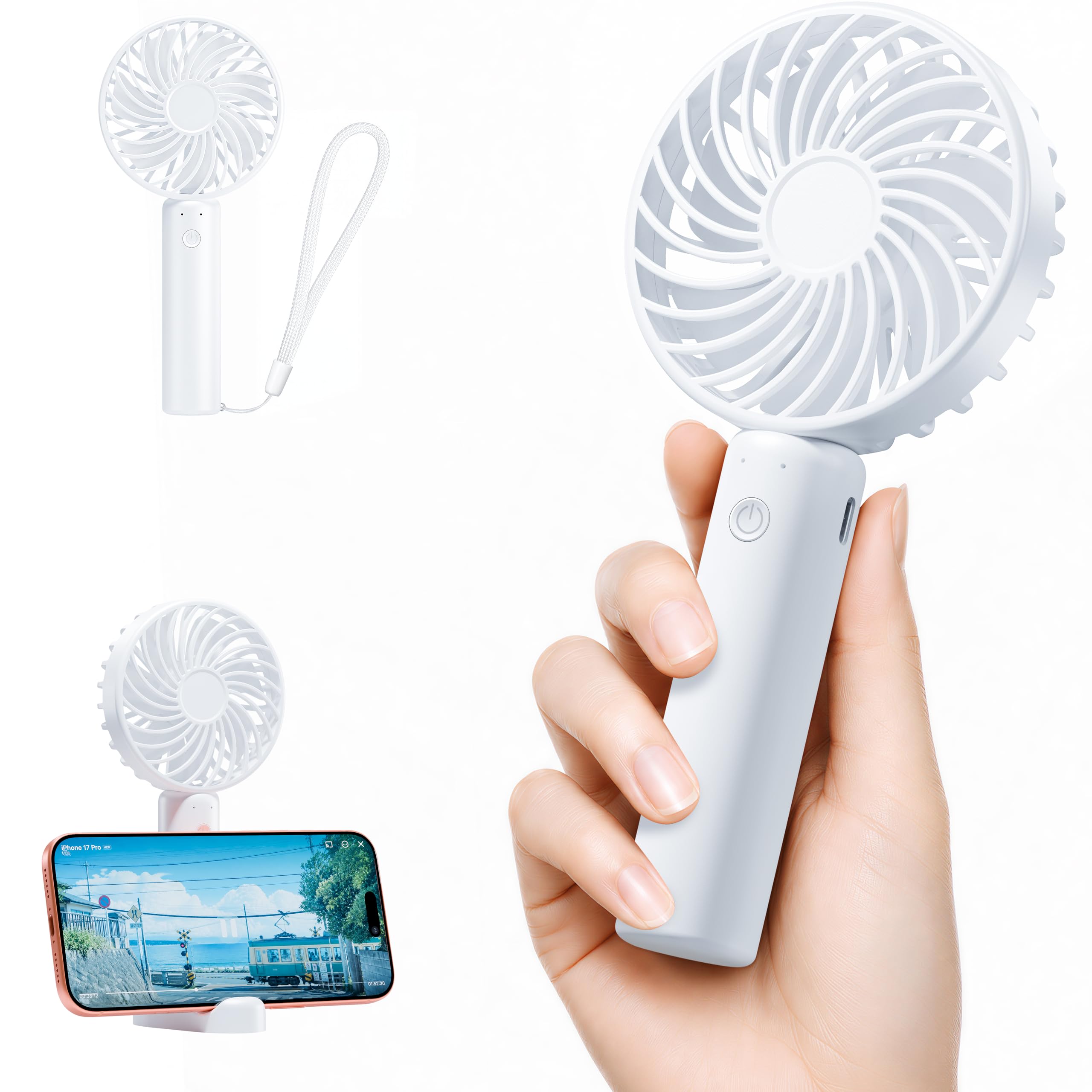 【プライムデー】【75%OFF+ポイント72%】【実質209円】 Vorluxx USB充電式 手持ち/卓上2way 7枚羽根 ハンディファン