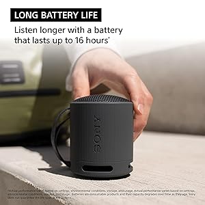 Sony SRS-XB100 Wireless Bluetooth Portable Lightweight Super-Compact Travel Speaker, Durable IP67 Waterproof & Dustproof Shower Speaker, 16 Hour Battery, Versatile Strap, & Hands-free Calling, Orange