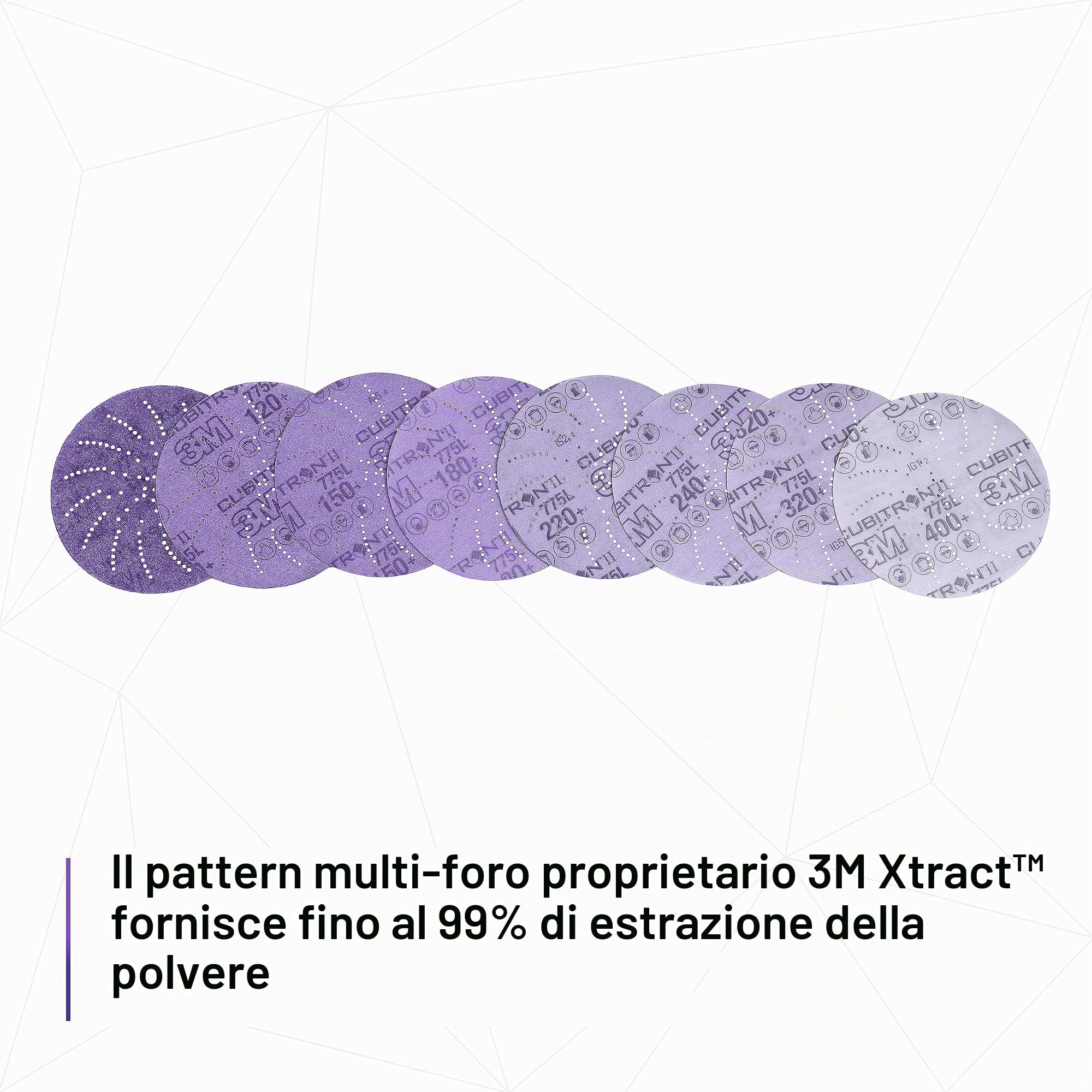 3M Cubitron il Disco con Supporto in Film 775L, 127 mm, 320+, Sabbia Pulita, 50 Dischi per Confezione