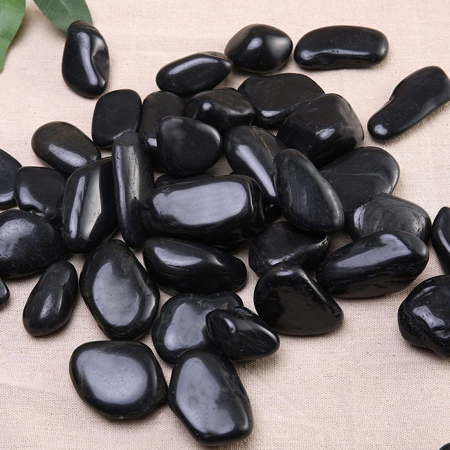 Polished Marble Stone Pebbles for Home & Garden Decoration|Plants & Pots|Art & Craft|Aquarium Vase Filler | BLACK Polish 500 GMS-image-20