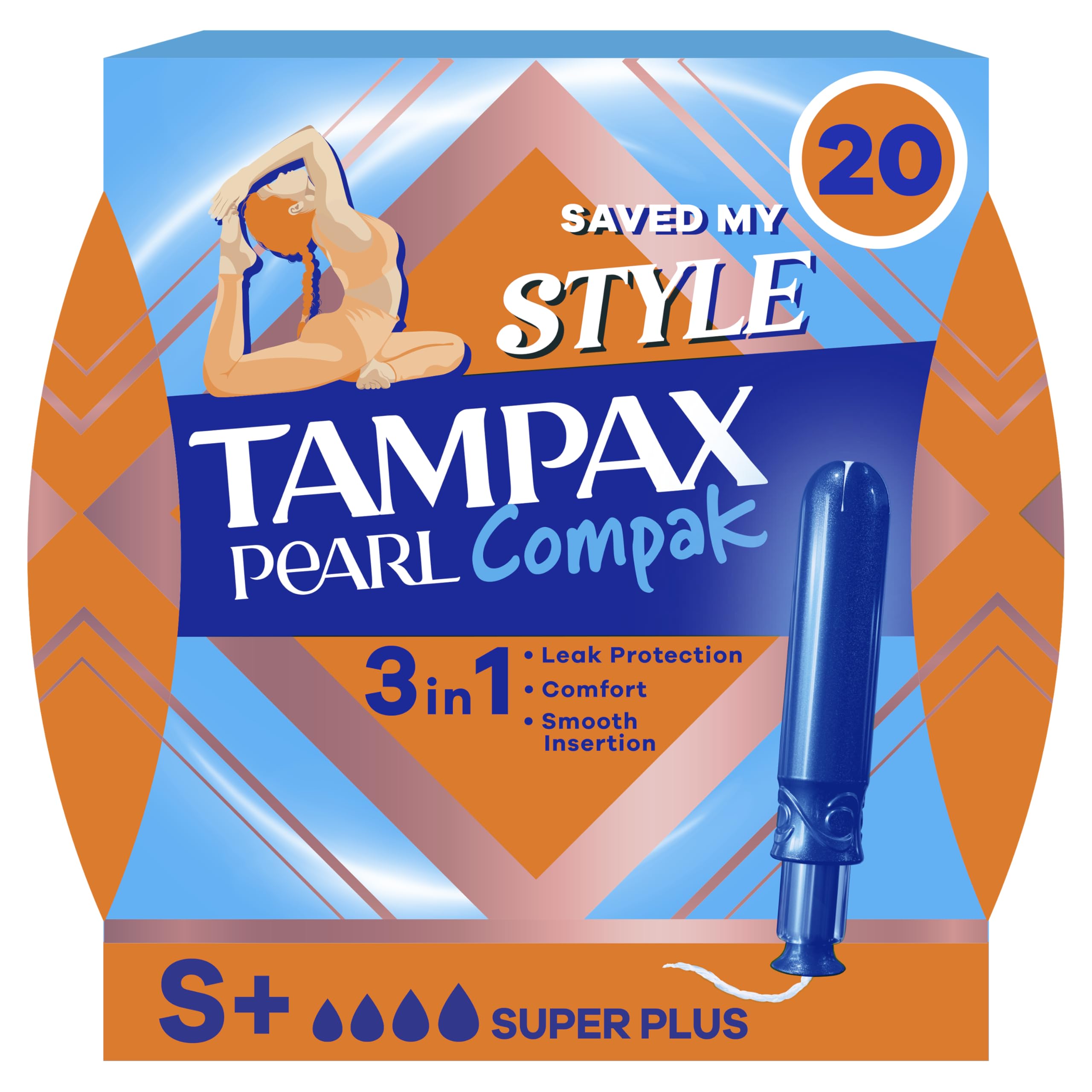 Tampax Pearl Compak Super Plus Tampons with Applicator x20