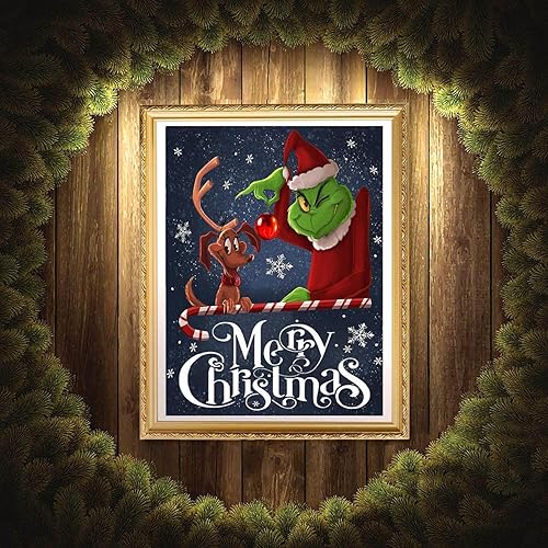 Miniatura 3 de Clendo Christmas Diamond Painting Kits for Adults,Grinch Diamond Art for Adults Beginner,Diamond Dots Gem Art for Aesthetic Home Decor12x16Inch