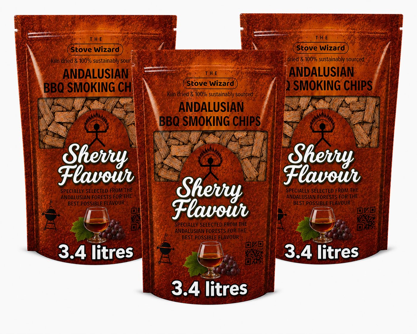 The Stove Wizard Sherry Wine Smoking Wood Chips 3.4 Litres