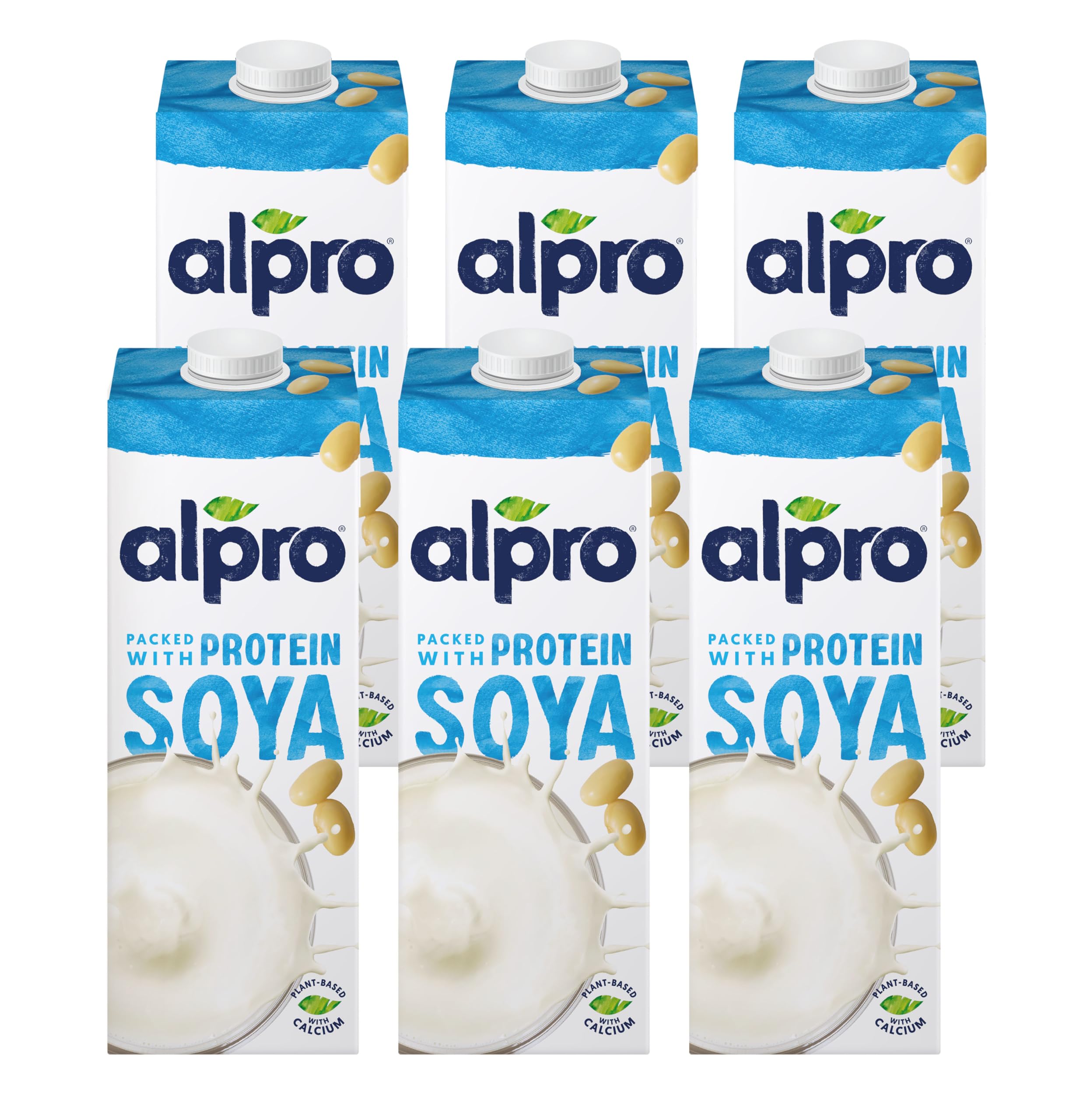 Alpro Soya Drink 100% Plant Based And Dairy Free, Suitable For Vegans, Naturally Free From Lactose - 6x1L