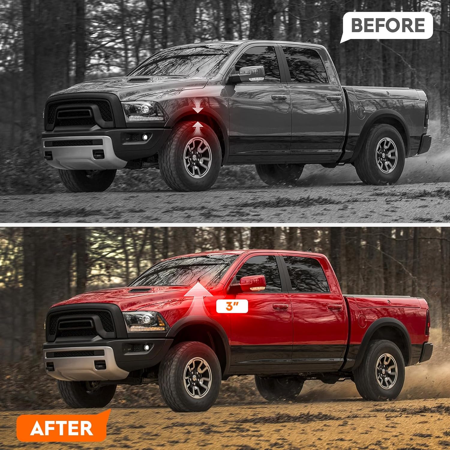 AEagle 3” Front Leveling Lift Kits for Toyota 2005-2023 Tacoma(6 Lug) 2003-2023 4Runner, 07-14 FJ Cruiser(4WD), Raise 76.2mm Forged Aluminum Strut Spacers