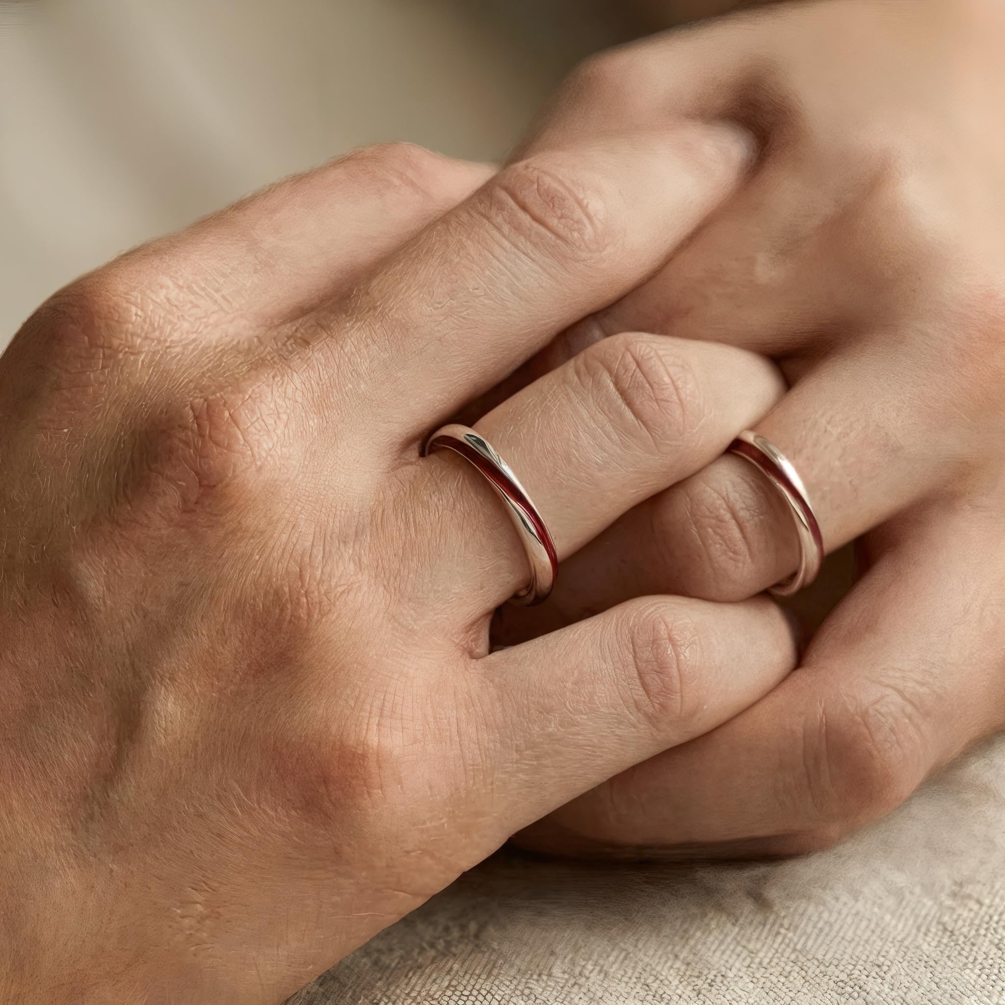KAKI La Felicità è Nelle Piccole Cose Anillo Hilo Rojo del Destino - Akai Ito | Anillos simbólicos Leyenda Japonesa | Regalo San Valentín Aniversario | 100% Hipoalergénico
