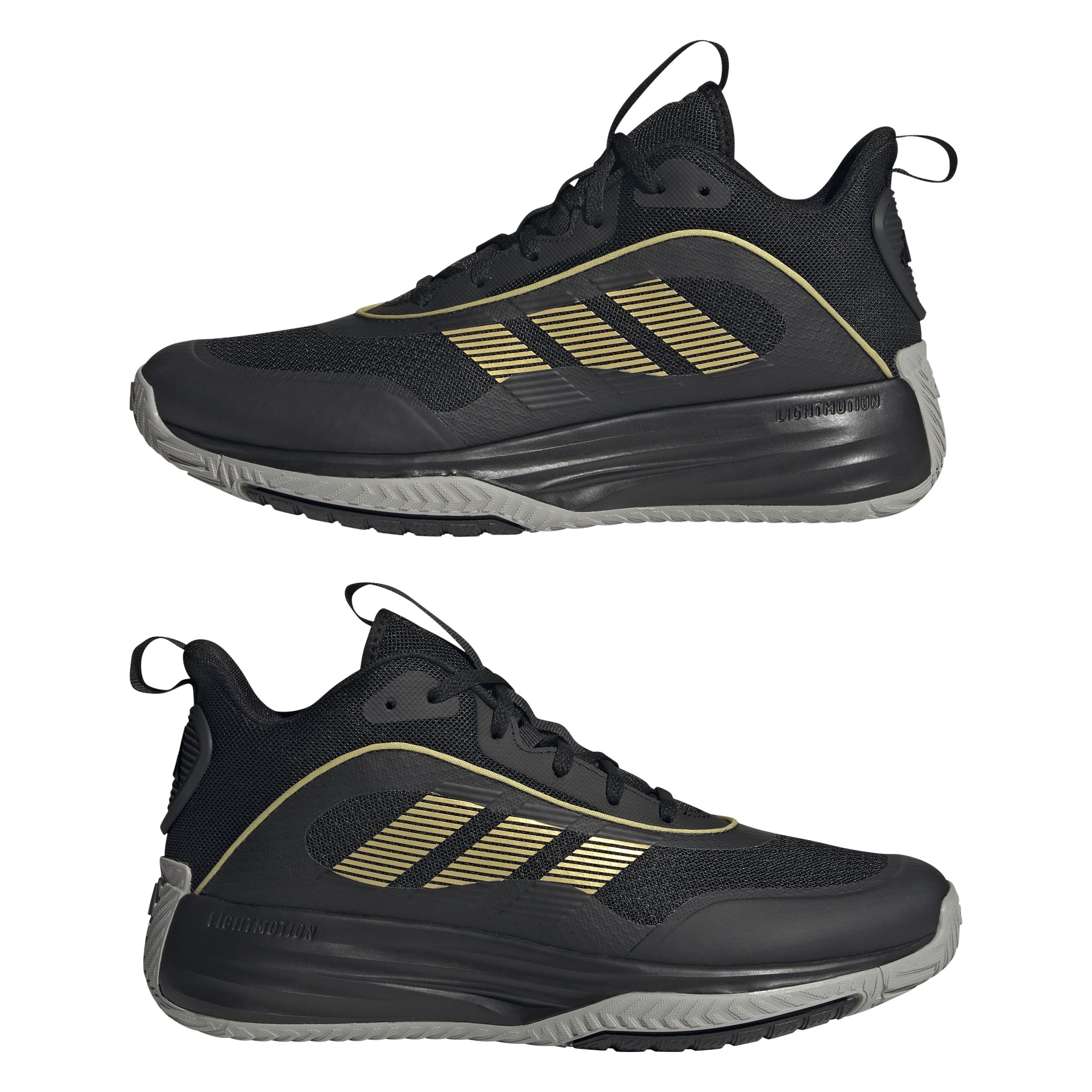 adidas Mezczyzni Own The Game 3 Shoes, Core Black/Gold Metallic/Mgh Solid Grey, 44 EU