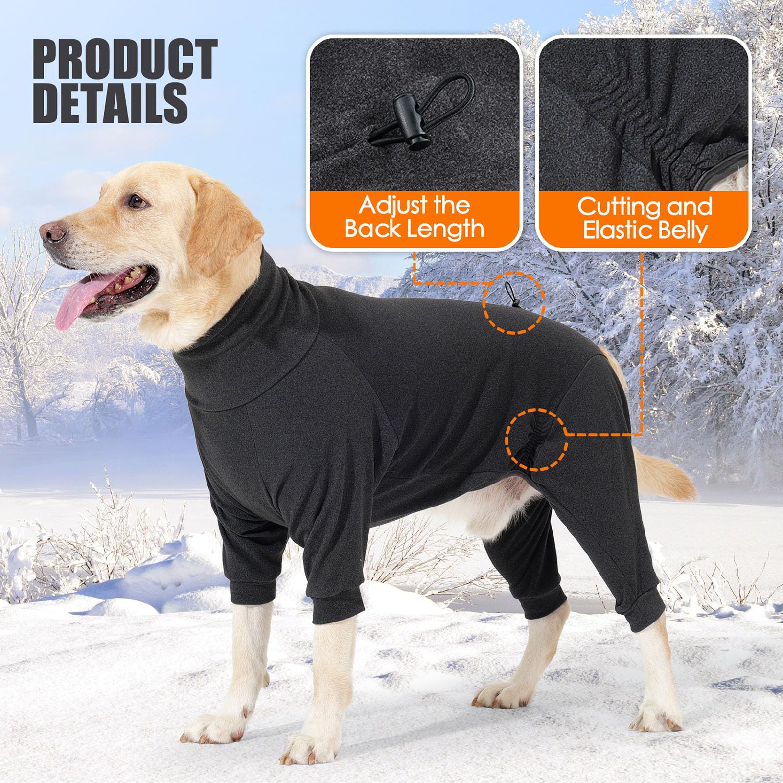 LIANZIMAU Maglione in Pile per Cani con Gambe Cappotto in Pile per Cani a Corpo Intero per l'Inverno Tuta Calda a Maniche Lunghe per Cani Body per Cani che Perdono Pelo Pigiama per Cani
