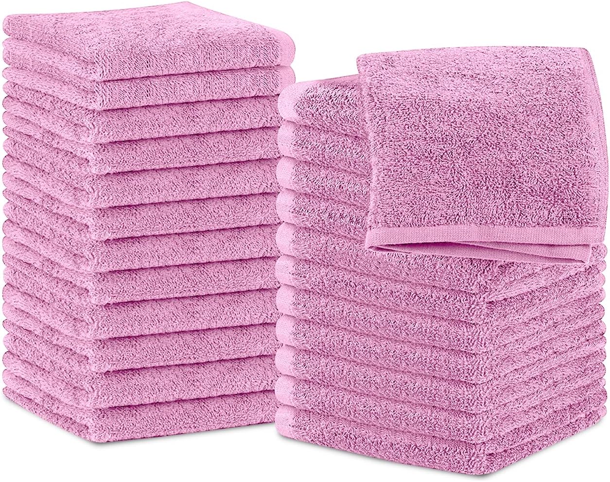 Avalon Towels Cotton Washcloths (Pack of 24) Size 12x12 Inches Premium Ring Spun