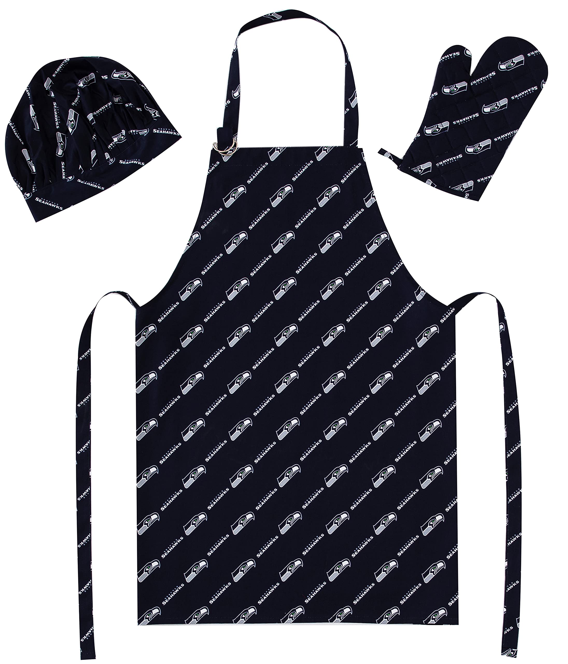 The Northwest Company NFL Unisex-Adult 3-Piece Apron, Oven Mitt and Chef Hat Set