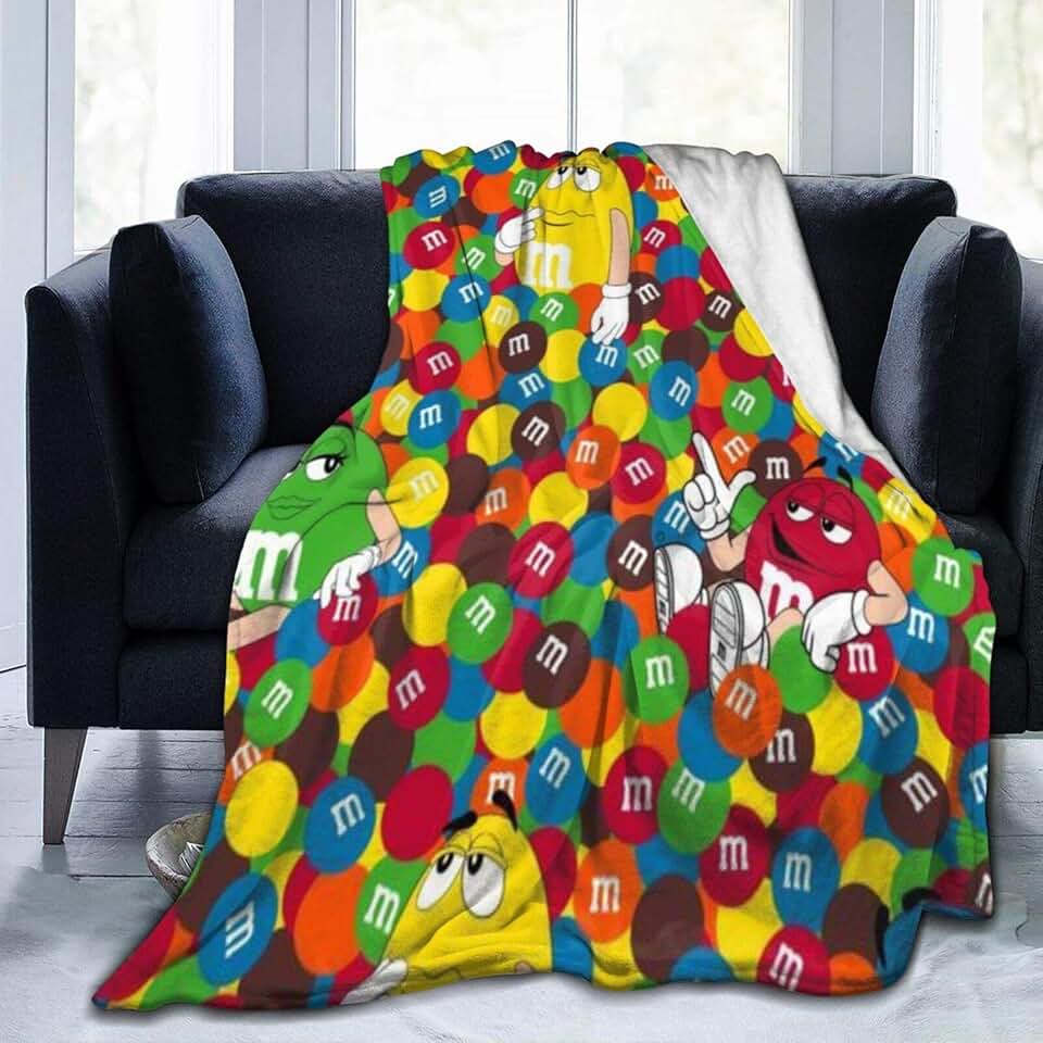 m&m throw blanket
