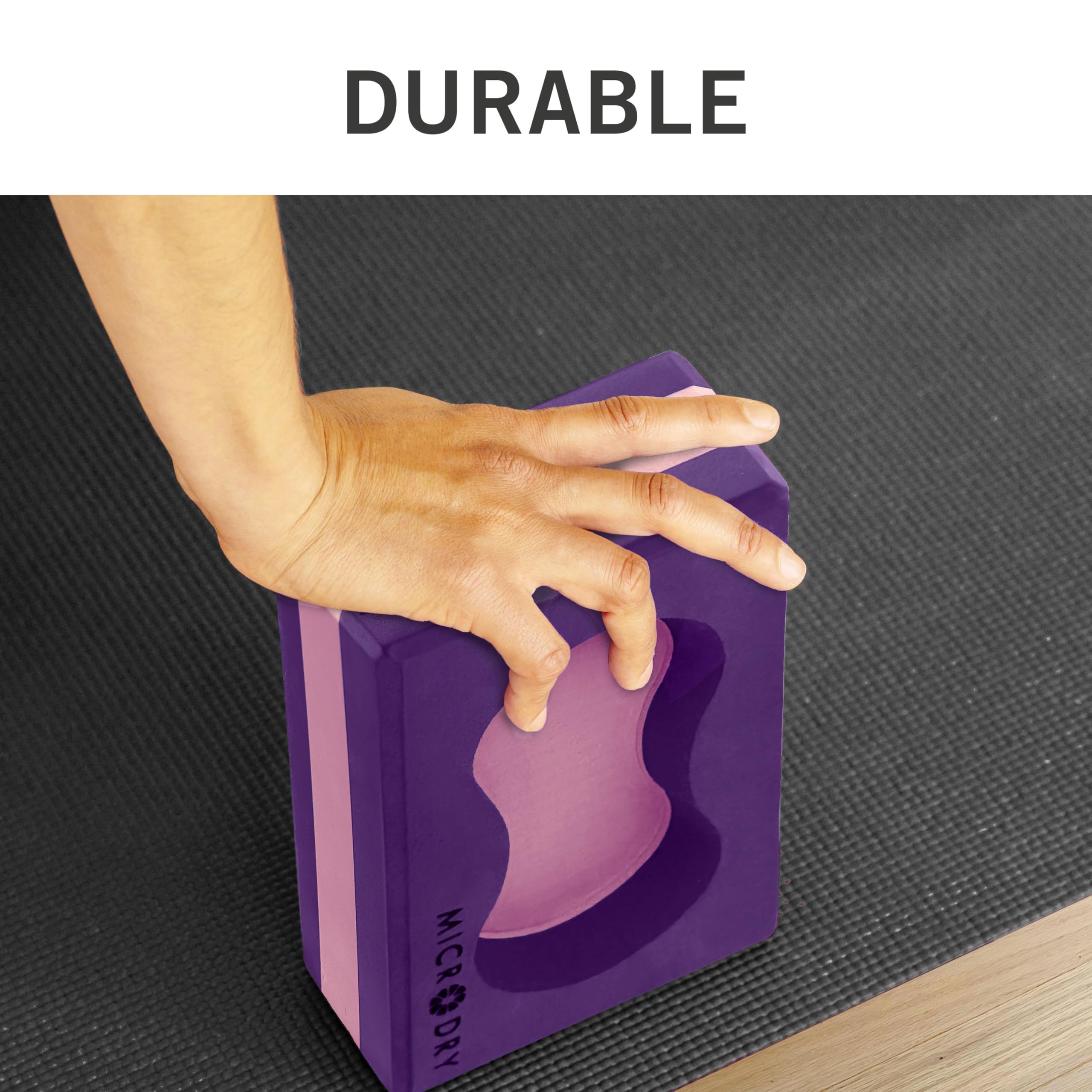 MicroDry Sure Grip Yoga-Block, Violett/Pink, 2 Stück
