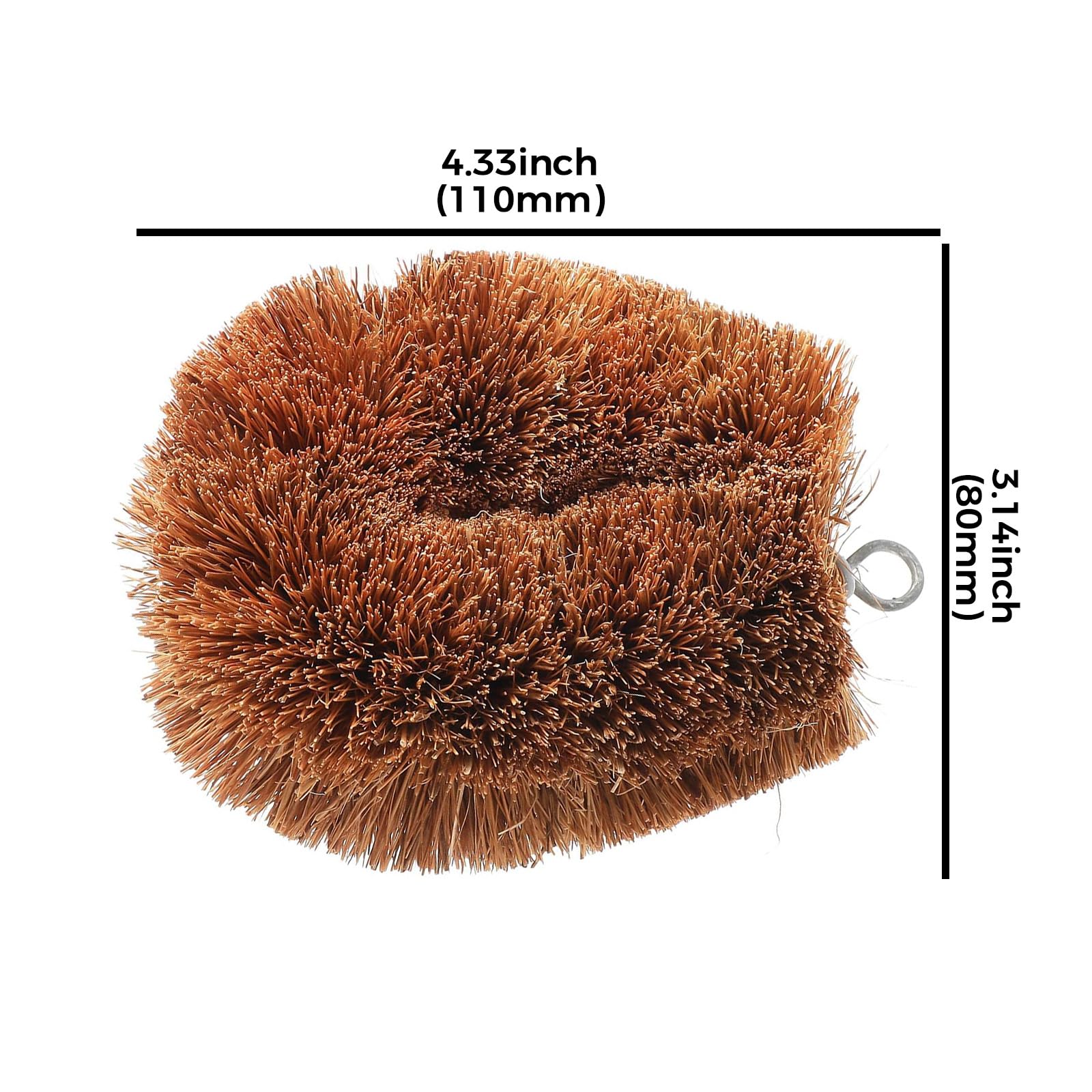 1 Natural Coconut Fiber Frosted Fruit Brush, Wooden Palm Dish Cleaning Brush, Very Suitable for Vegetable and Fruit scrubbing, a Useful Cleaning Tool for Kitchen Cleaning Needs