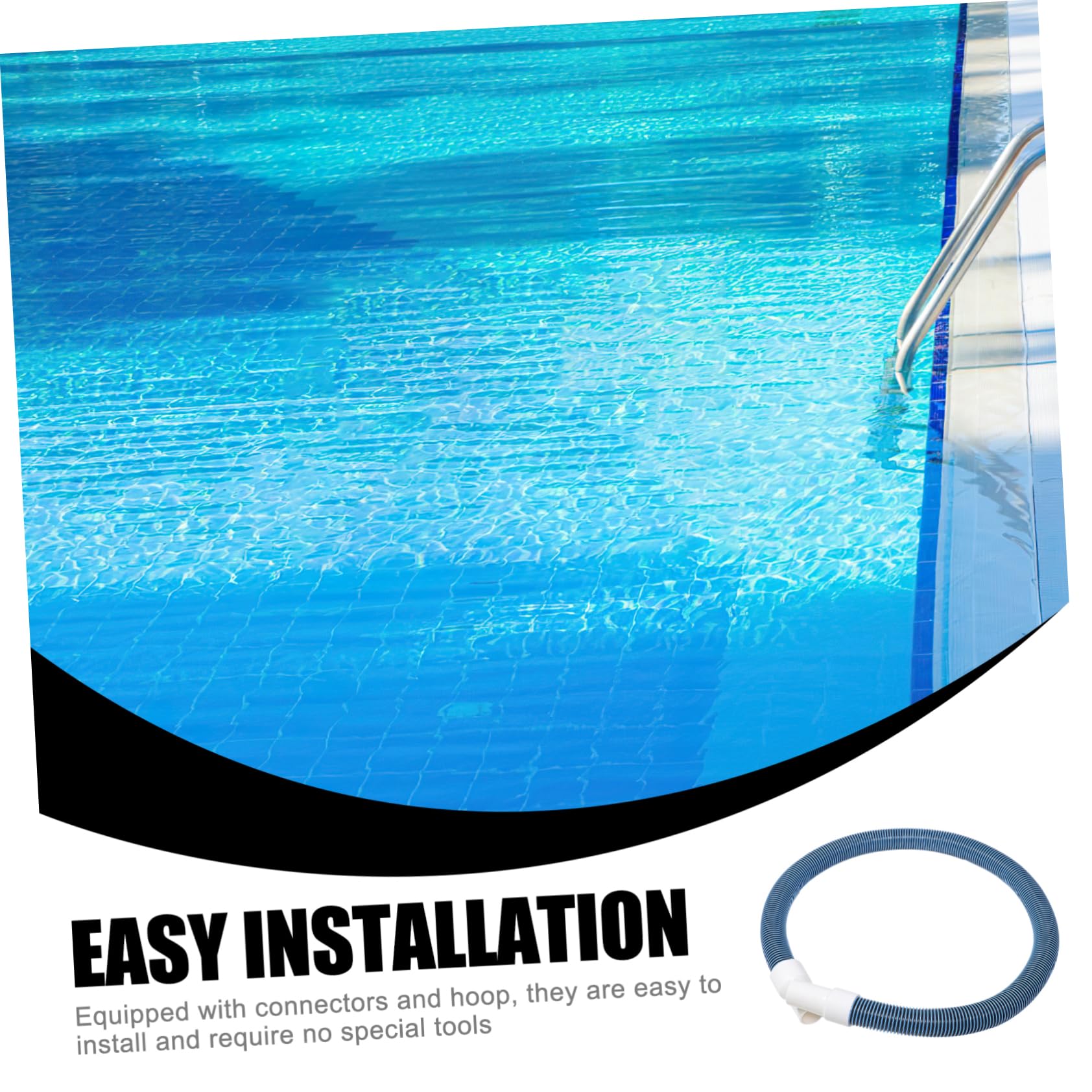 FUNOMOCYA Swimming Pool Replacement Hose Set above Ground Pool Drain Hose Connectors and Hoop for Easy Maintenance