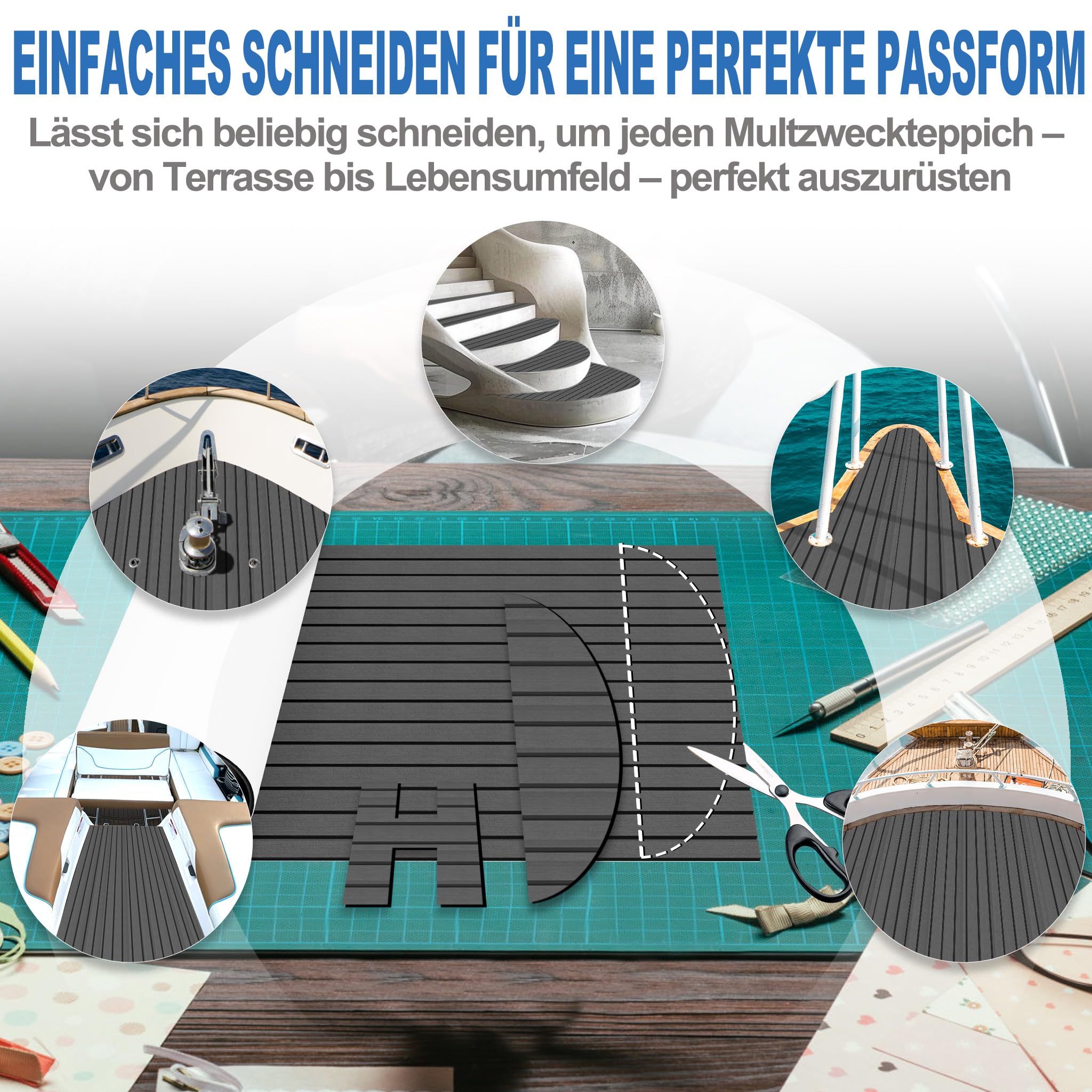 FIVMEN Boot Bodenbelag Selbstklebend Eva Schaum Bootsbelag Deck Matte Bootsmatte Teakholz Lmitat Bootsteppich Marineteppich für Boote Yachten Motorboote Schnellboote