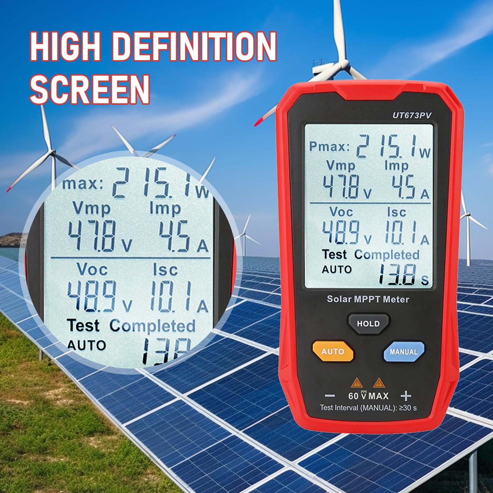 Amazon.co.jp: UT673PV ソーラーパネルテスター、太陽光発電マルチ