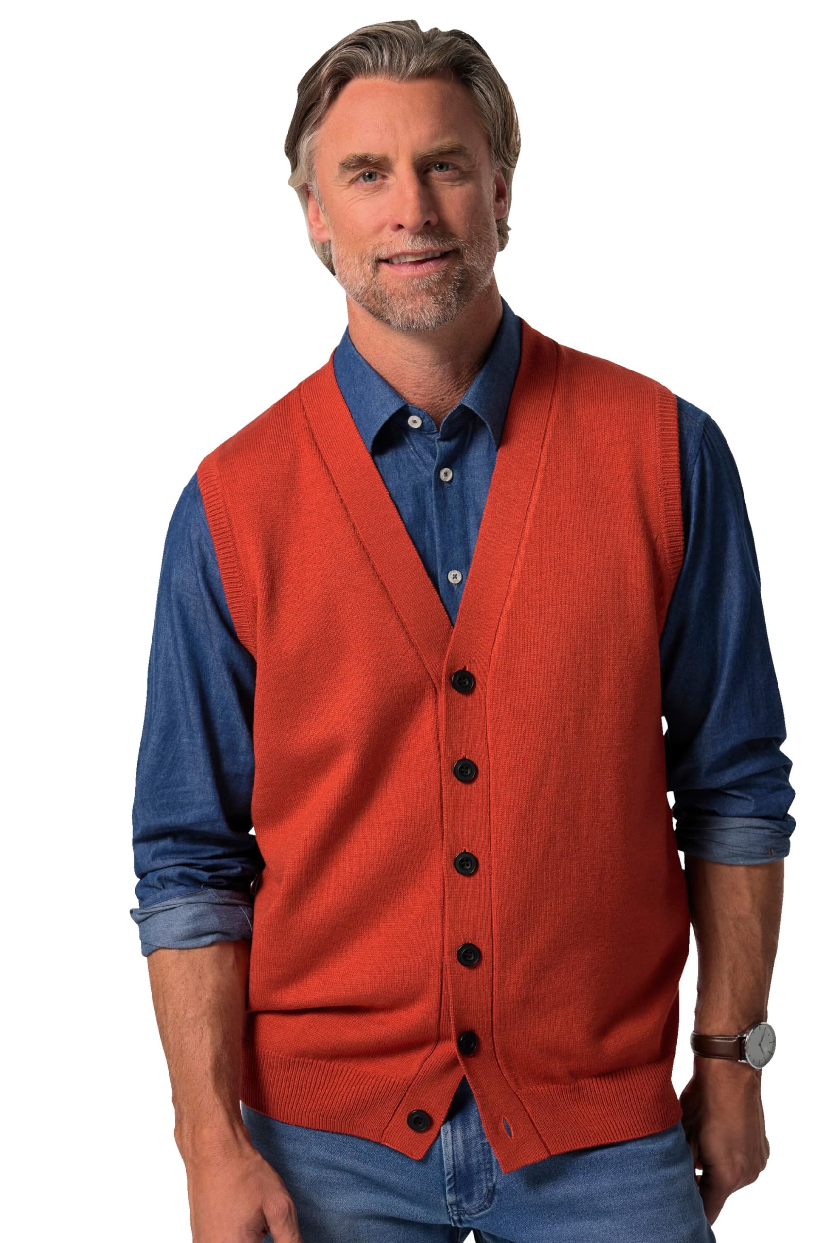 Boston Park Herren große Größen Übergrößen Menswear L-8XL Strickweste, V-Ausschnitt 832948