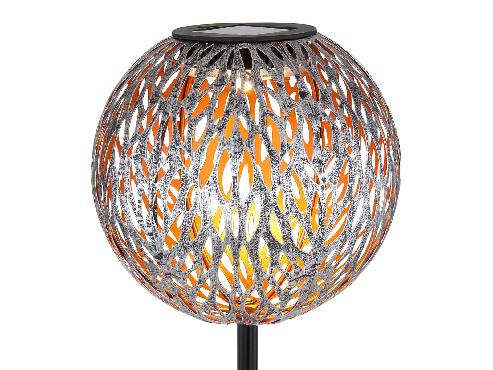 meineWunschleuchte Bolas solares LED de metal en juego de 2 – Ø 18 cm – Efectivo juego de luz a través de adornos