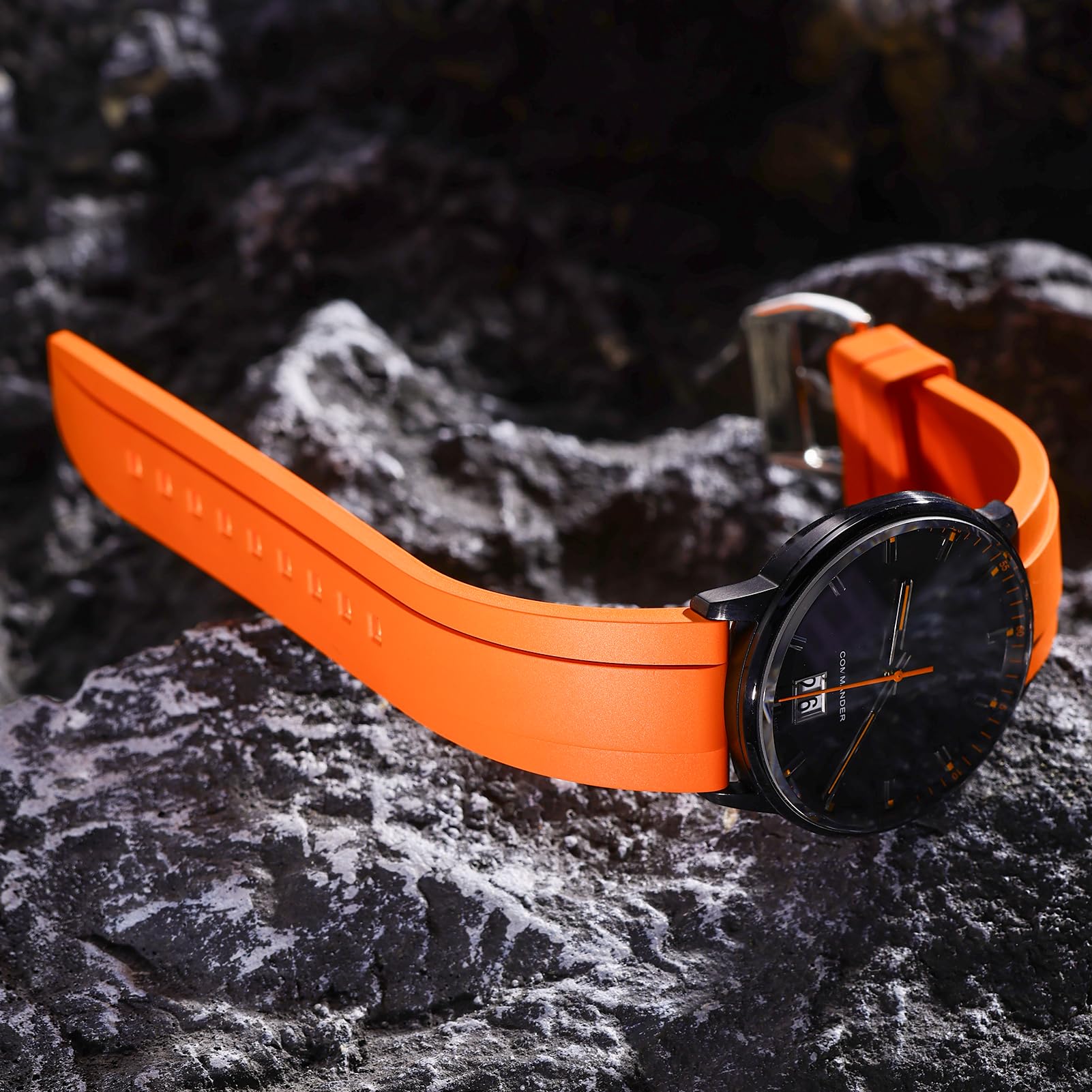 REZERO Correas de Reloj de Liberación Rápida, Correa de FKM Goma, Pulsera de Repuesto Intercambiable para Hombre y Mujer 19/20/21/22/23/24mm