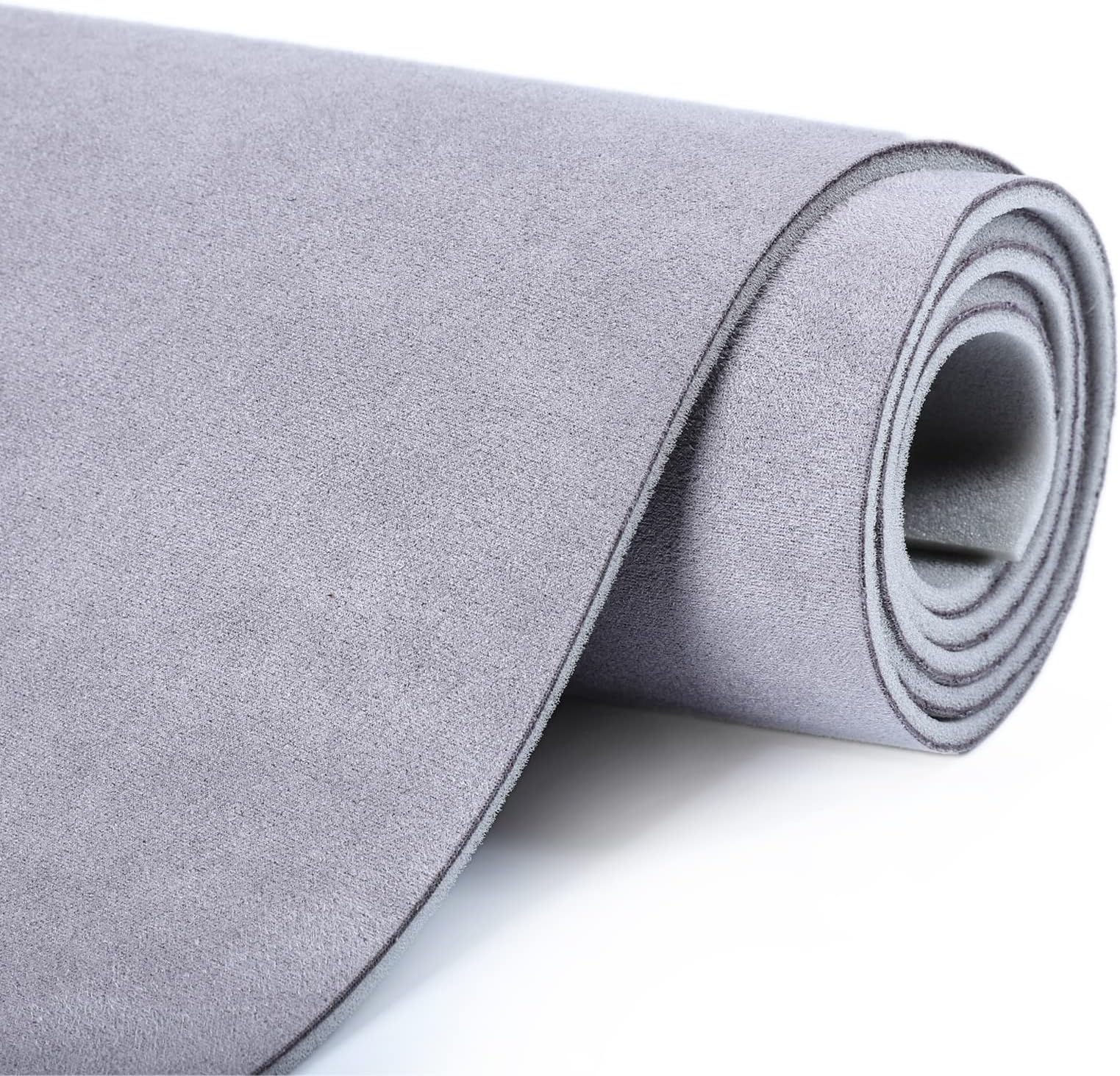 Automotive Headliner Materials Foam Faux Suede Marine Home Auto Upholstery Fabric Roof Lining DIY Replace Recover Solution Sagging Fade Dirty Interior Trim (Light Grey, 38" x 60")