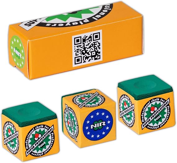 3 pcs of Longoni NIR Super Professional Pool cue Billiard Chalk - Green
