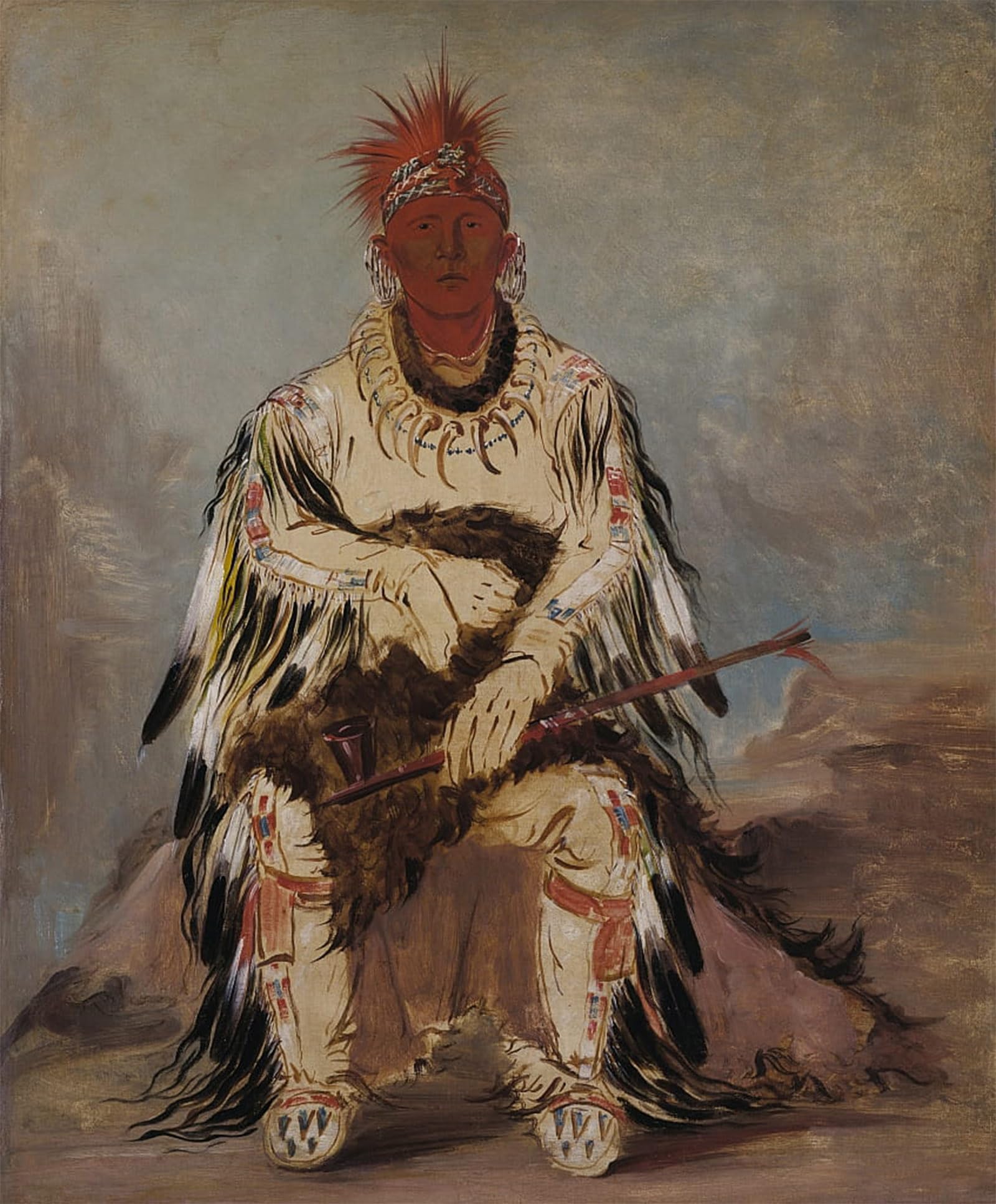 Artxlxxbn No Frame Famous Prints Artwork Pictures Poster Painting Art He Who Strikes Two At Once A Brave By George Catlin Artwork Landscape Pictures For Home Decor 60X90cm