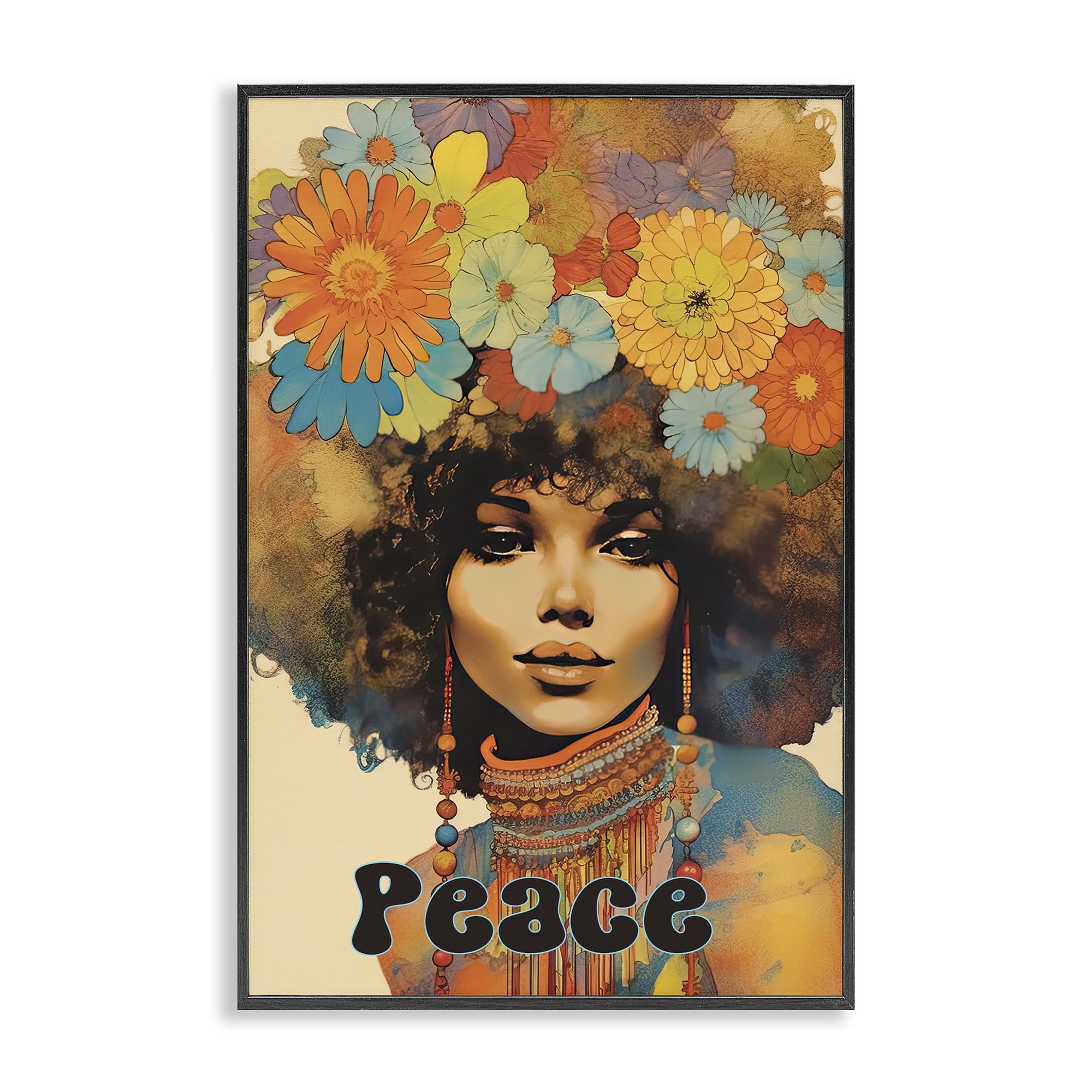 Afro Girl Giclée encadrée impression d'art premium Stupell 30x20