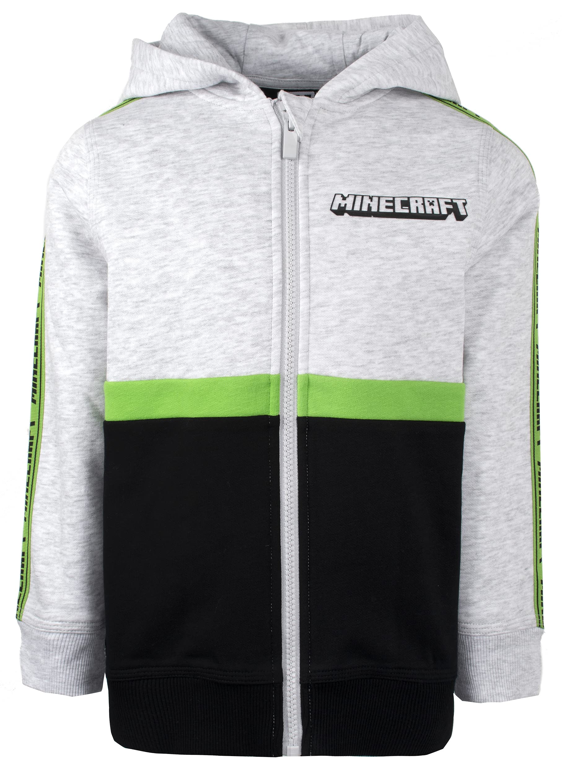 Minecraft - Boys' Hoodies - Grey & Black Zip Up Hoodie Zipped Hoodie - Grey And Black, 5-6 Years