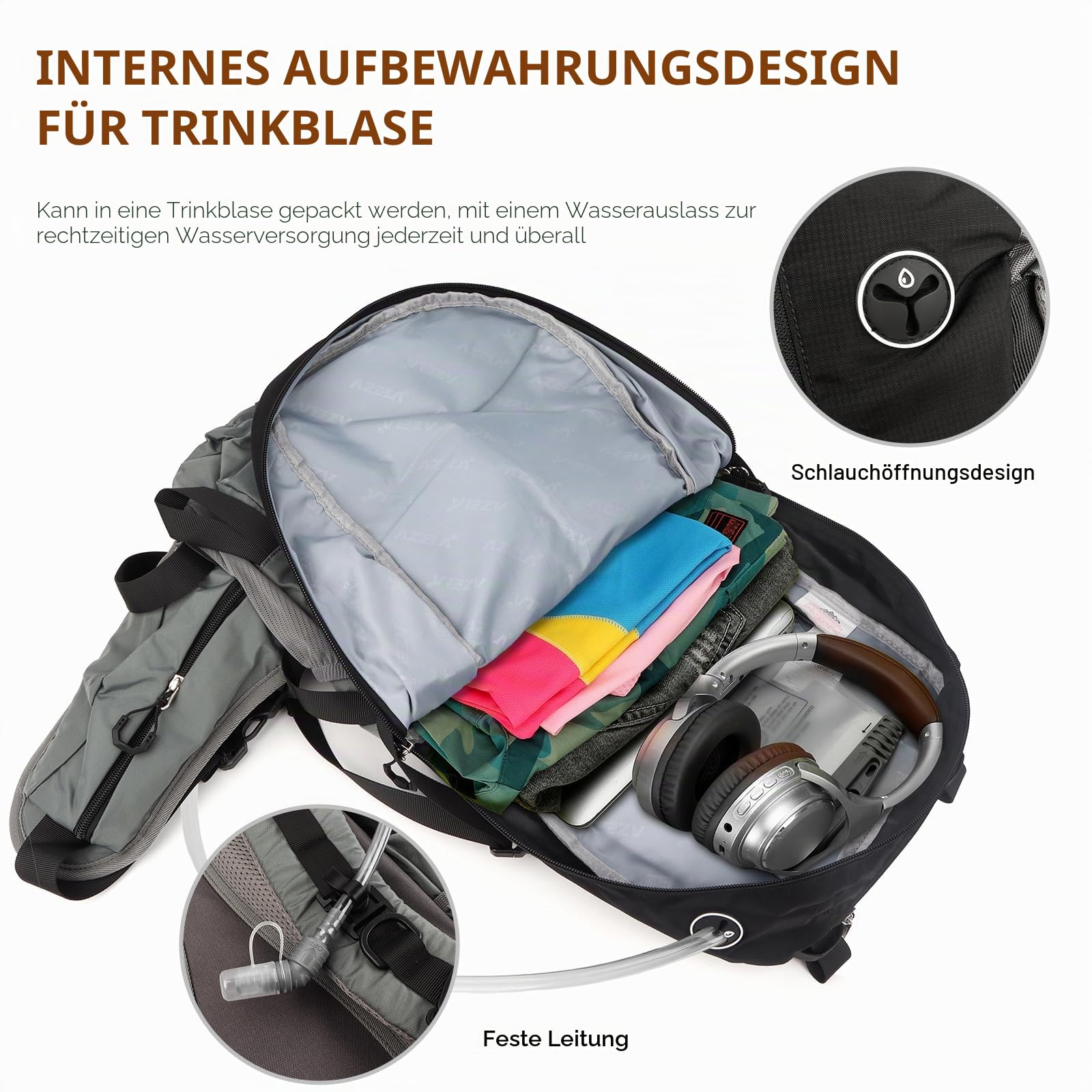 Geila 40L Wanderrucksack für Damen und Herren, ultraleicht und wasserabweisend, atmungsaktiver Trekking- und Kletterrucksack mit großem Fassungsvermögen, Regenhülle