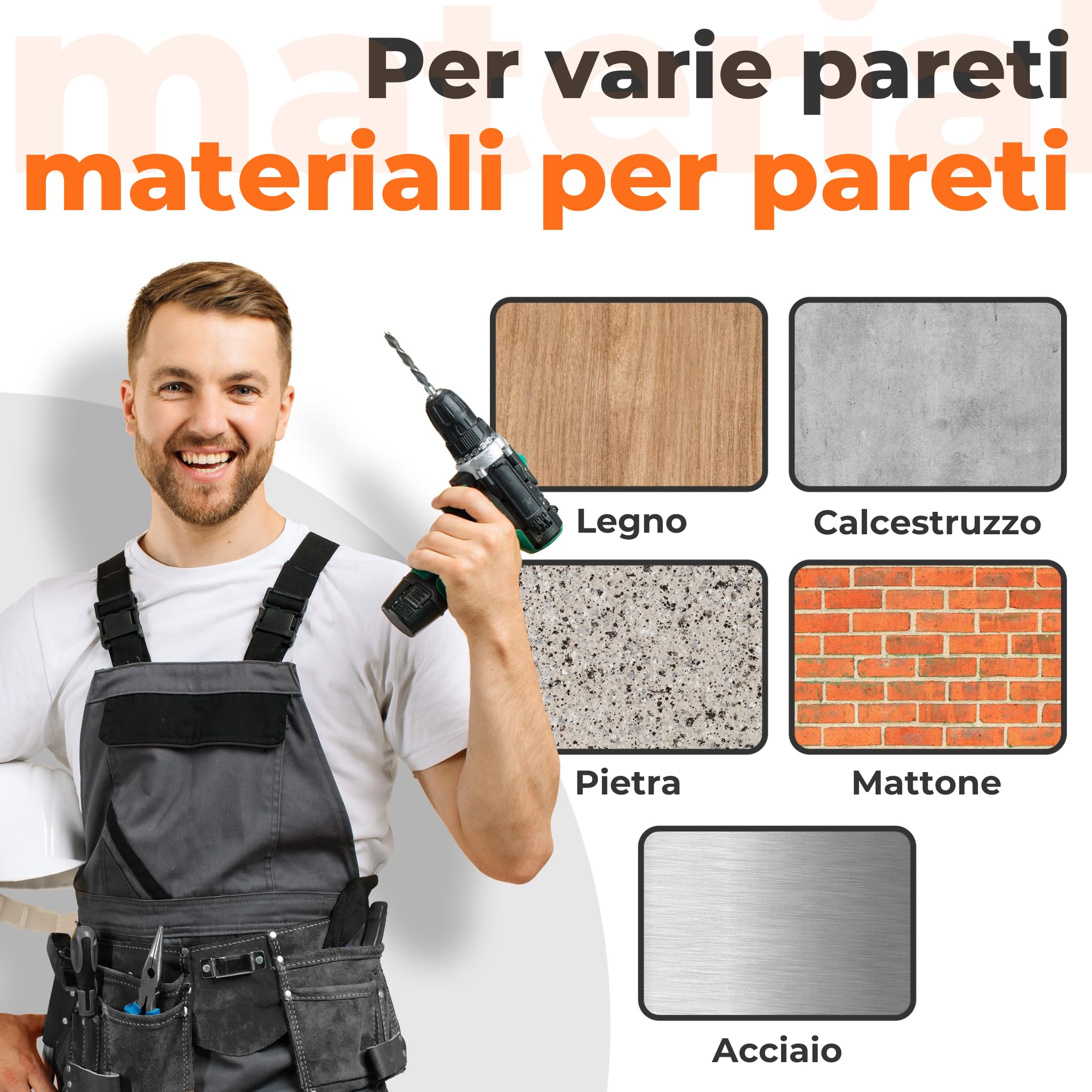 JK Trade® Set da 4 Supporti da parete per pneumatici per cerchioni auto incl. set di viti e tasselli, ganci a parete per pneumatici da avvitare per pneumatici auto, attrezzi da giardino, cerchioni in