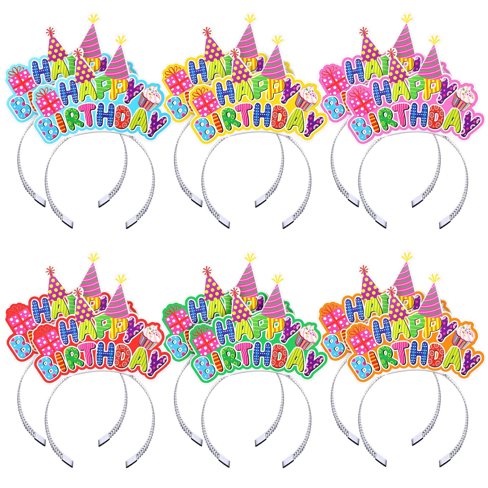 Yunsailing Happy Birthday Headbands Bulk Birthday Crowns for Kids Classroom Family Celebrate Birth Party Decoration