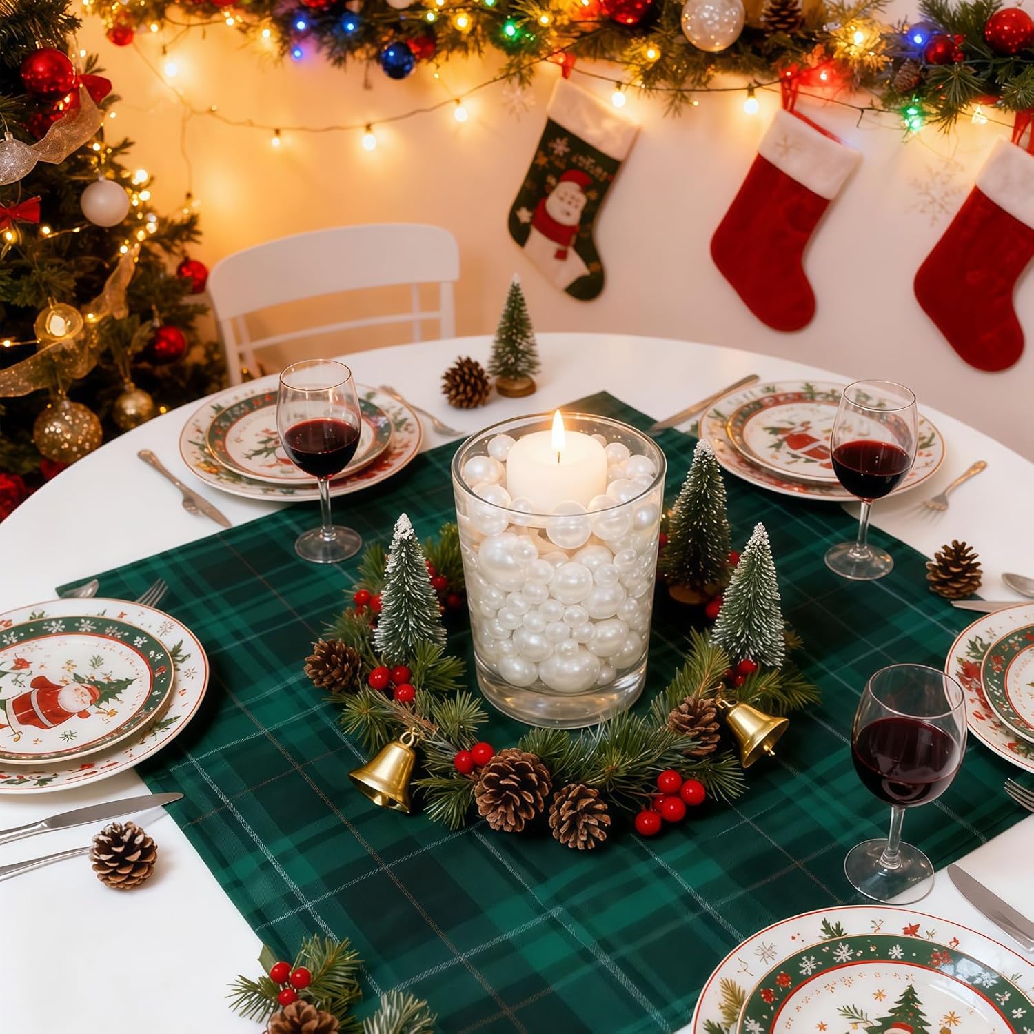 260Pcs White Vase Filler Beads for Centerpieces,No Hole Faux Pearl 8/14/20mm,for Vase Filling Decorations,Candle,Wedding,Home Party Decoration etc. - Image 5