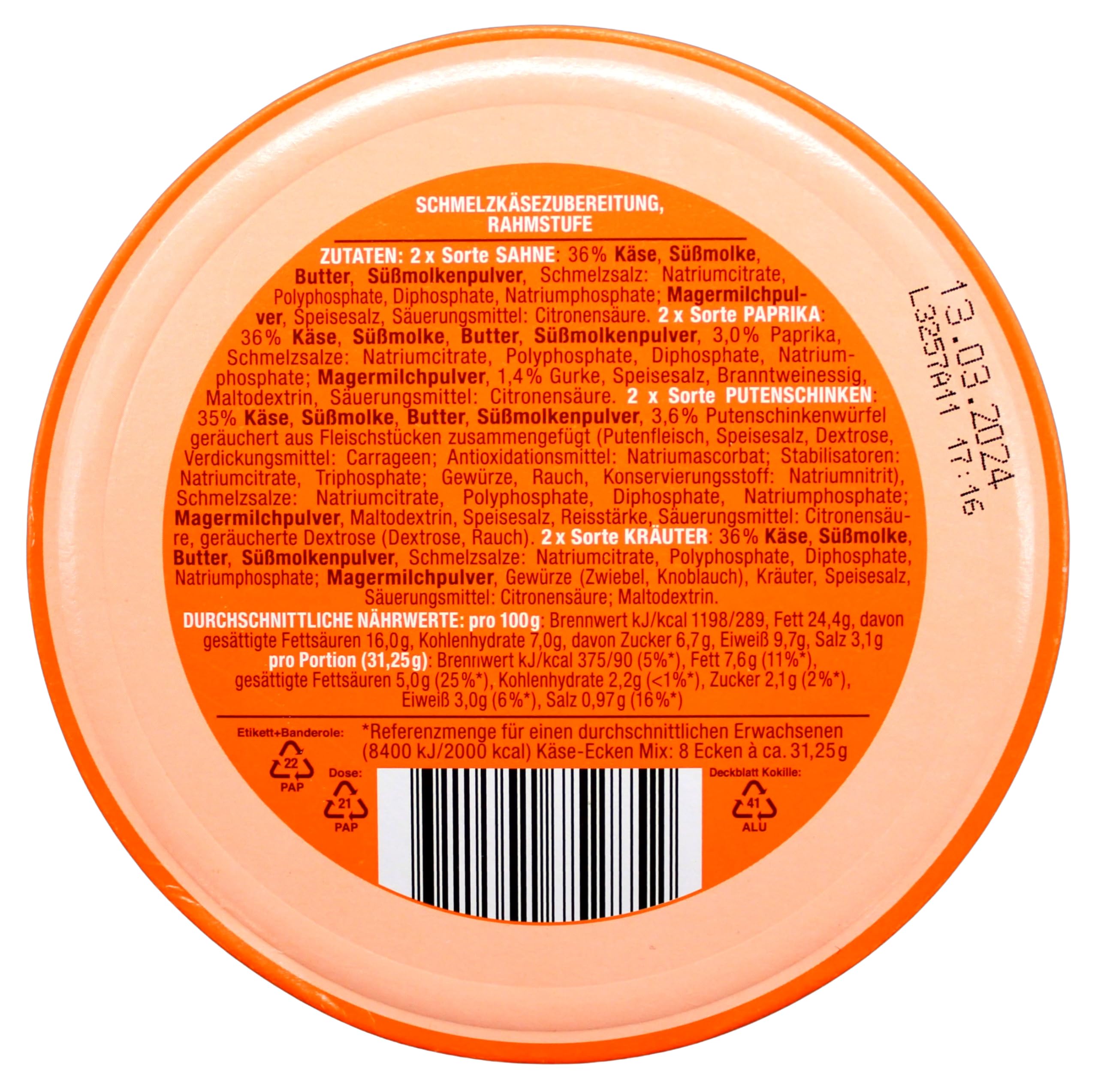Gut & Günstig Schmelzkäse Käse-Ecken Mix-Box, 8er Pack (8 x 250g)