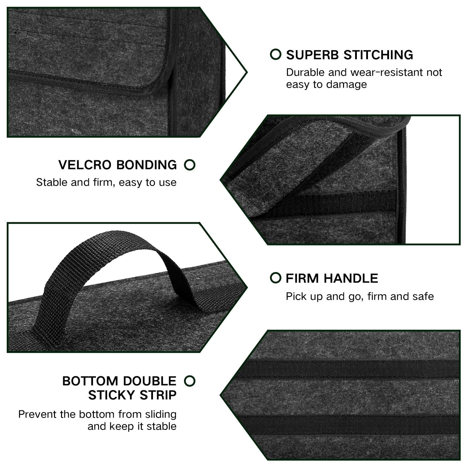 Organizador de Maletero de Coche,Bolsa Maletero Coche de Fieltro,Caja y Bolsa de Almacenamiento para Vehículos, Organizador para Herramientas y Limpieza (1PC)