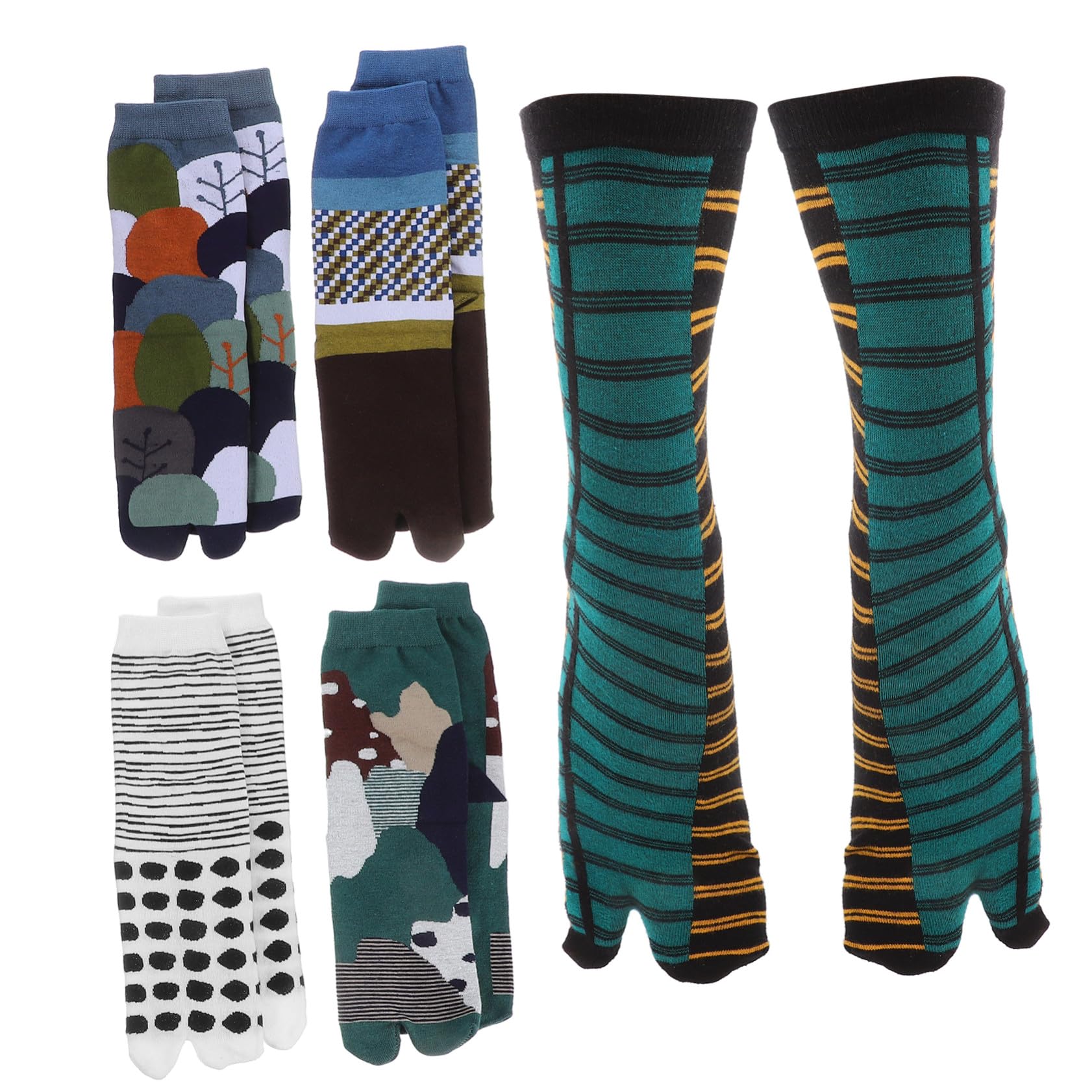 Calcetines de dos dedos transpirables de algodón LIFKOME pack de 5 pares 8