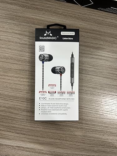Miniatura 2 de SoundMAGIC E10C Auriculares con cable con micrófono HiFi Stereo Auriculares Aislamiento de ruido en el oído Auriculares Potente Bass Cable libre de