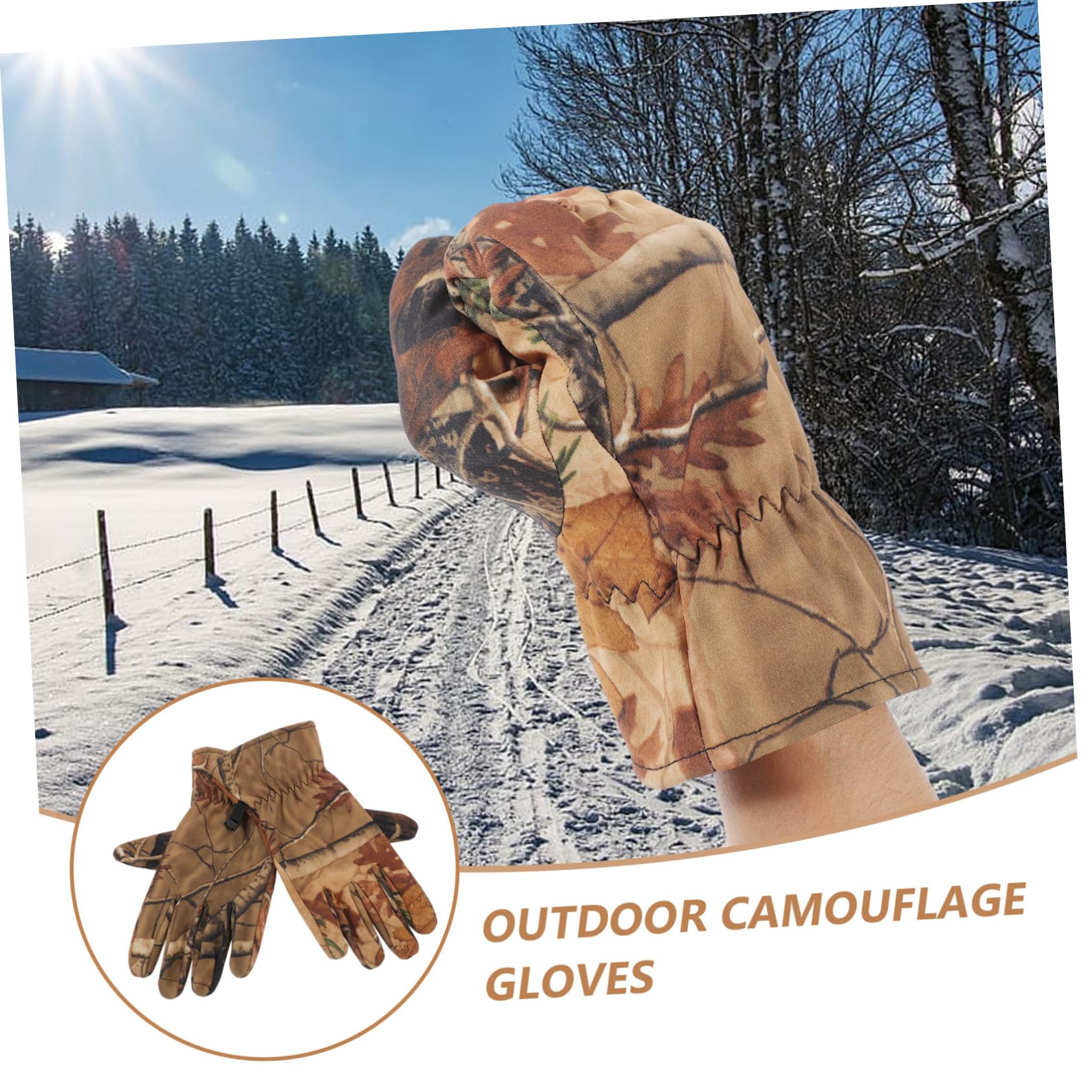 Guantes de Caza Térmicos Impermeables y Antideslizantes de Dedo Completo para Invierno