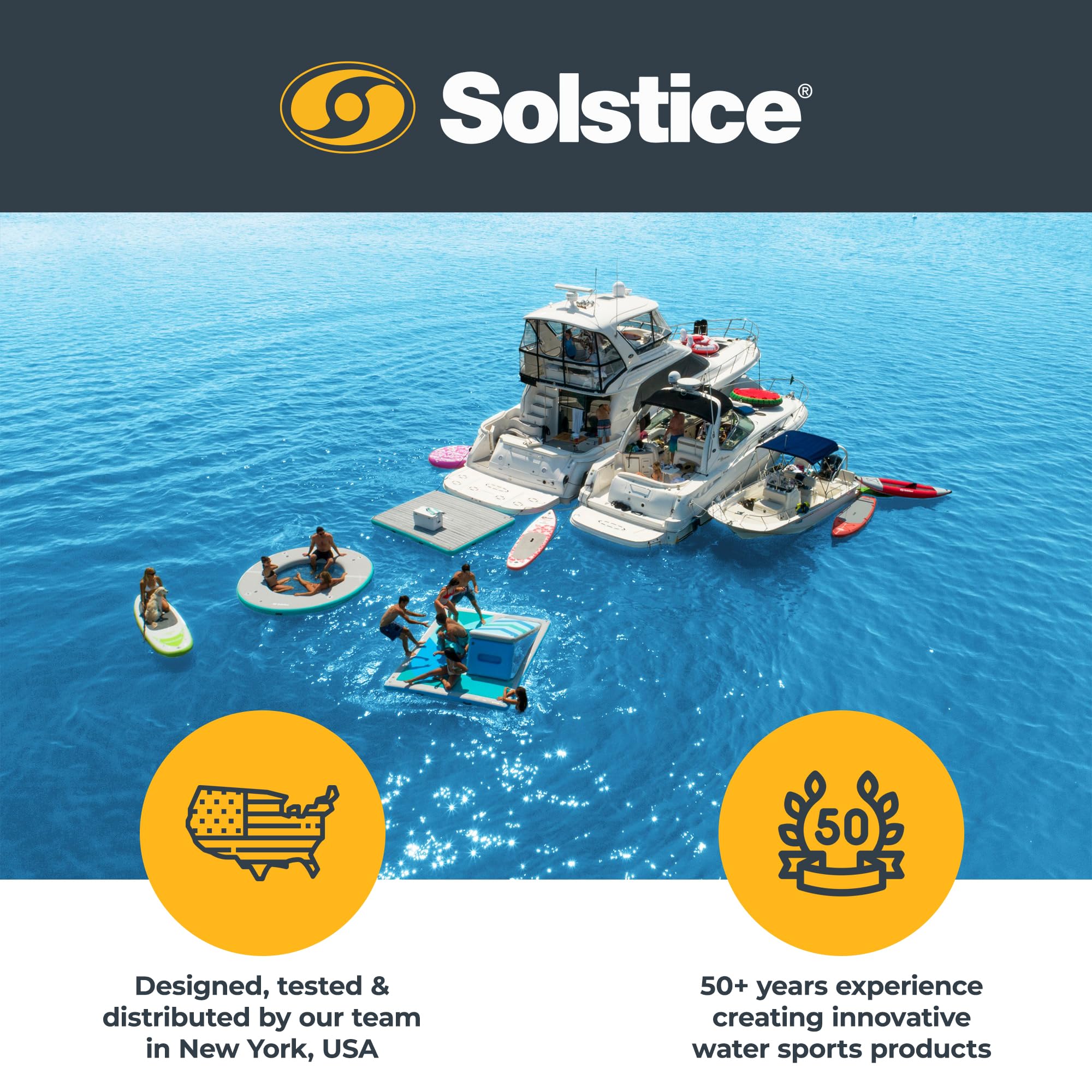 SOLSTICE Original Gonfiabile Pup Plank Dog Float Galleggiante Rampa Scala per Piscine Barche Docks