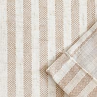 Vista 7 de Vangao Cenefa de cocina de lino a rayas, corta, estilo campestre, rústico, con filtro de luz, bolsillo para barra, 18 pulgadas, 1 panel, color gris