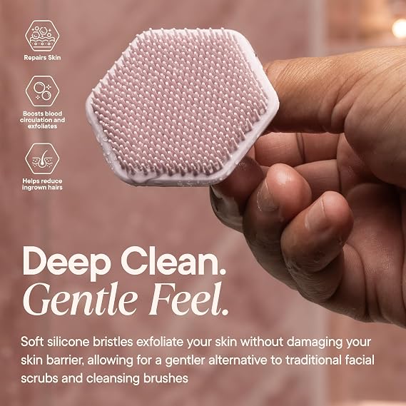 TOOLETRIES Silicone Face Scrubber, Facial Cleansing Brush - Blossom | Gentle facial exfoliator for deep pore cleansing, dead skin removal and a soft, refreshing massage.