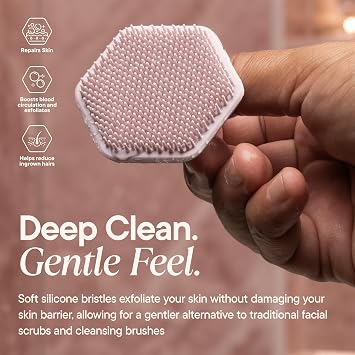 TOOLETRIES Silicone Face Scrubber, Facial Cleansing Brush - Blossom | Gentle facial exfoliator for deep pore cleansing, dead skin removal and a soft, refreshing massage.