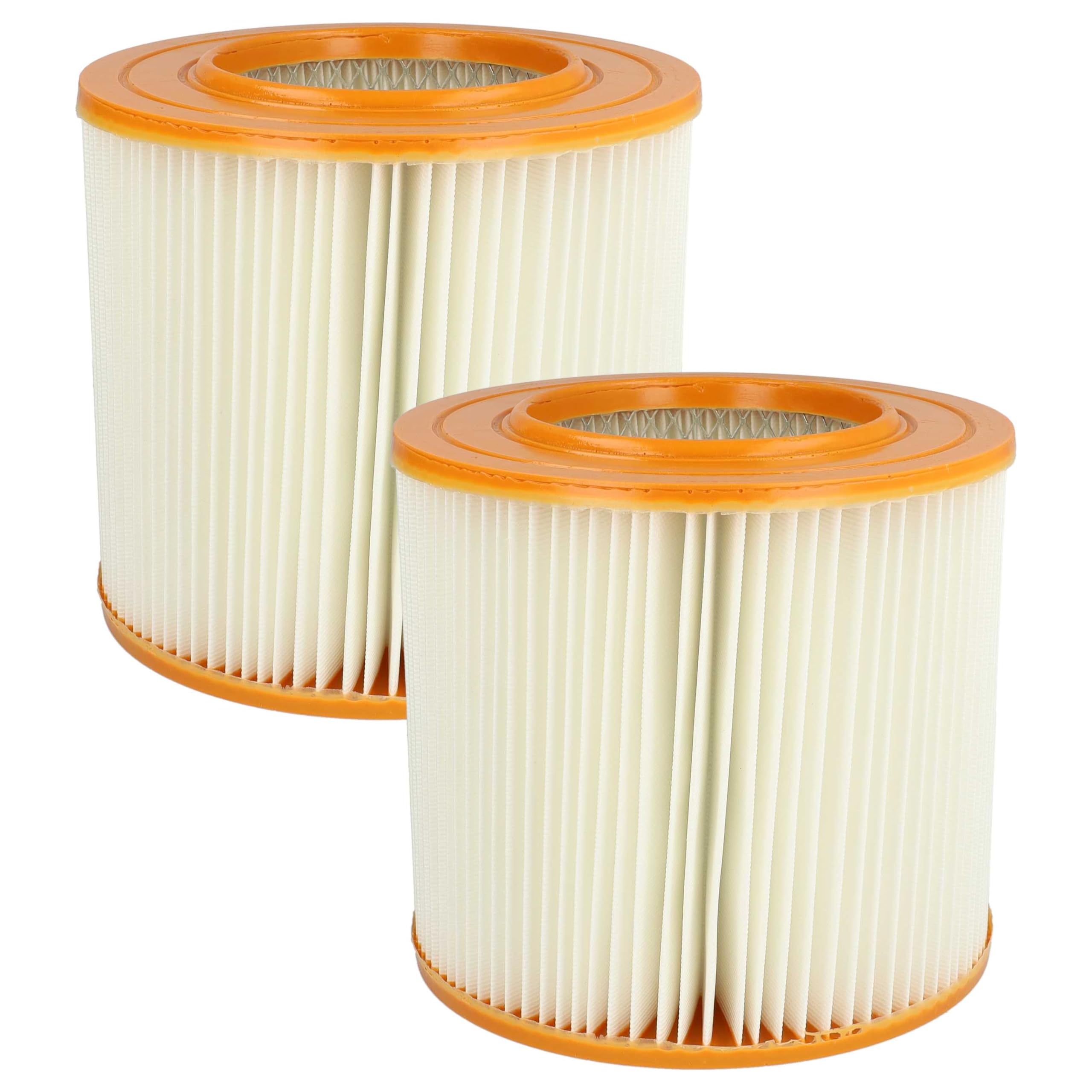 vhbw 2x Faltenfilter kompatibel mit Allaway A40, A50, A Serie (nach BJ 1991), A30, AW1700, A60 Staubsauger - Patronenfilter Orange Weiß
