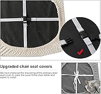 Vista 3 de Genina - Fundas de asiento impermeables para sillas de comedor y cocina (color beige, 4 piezas)