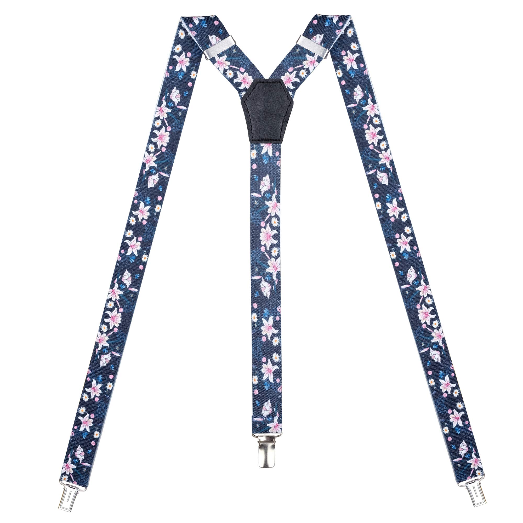 Womens Suspenders – Y Back Style – 1" Width - Comfortably Adjustable Elastic Straps and Metal Clips