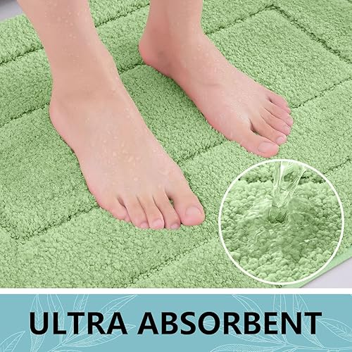 Miniatura 19 de Buganda Alfombras de baño, 24" x 16", Alfombras de baño de microfibra suaves y absorbentes, Alfombra de ducha esponjosa antideslizante, Alfombras de