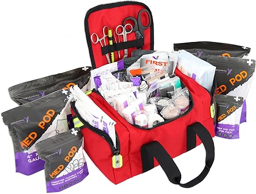 Miniatura 9 de Lightning X Value Compact Medic First Responder EMSEMT Bolsa de trauma almacenada con kit básico de relleno A