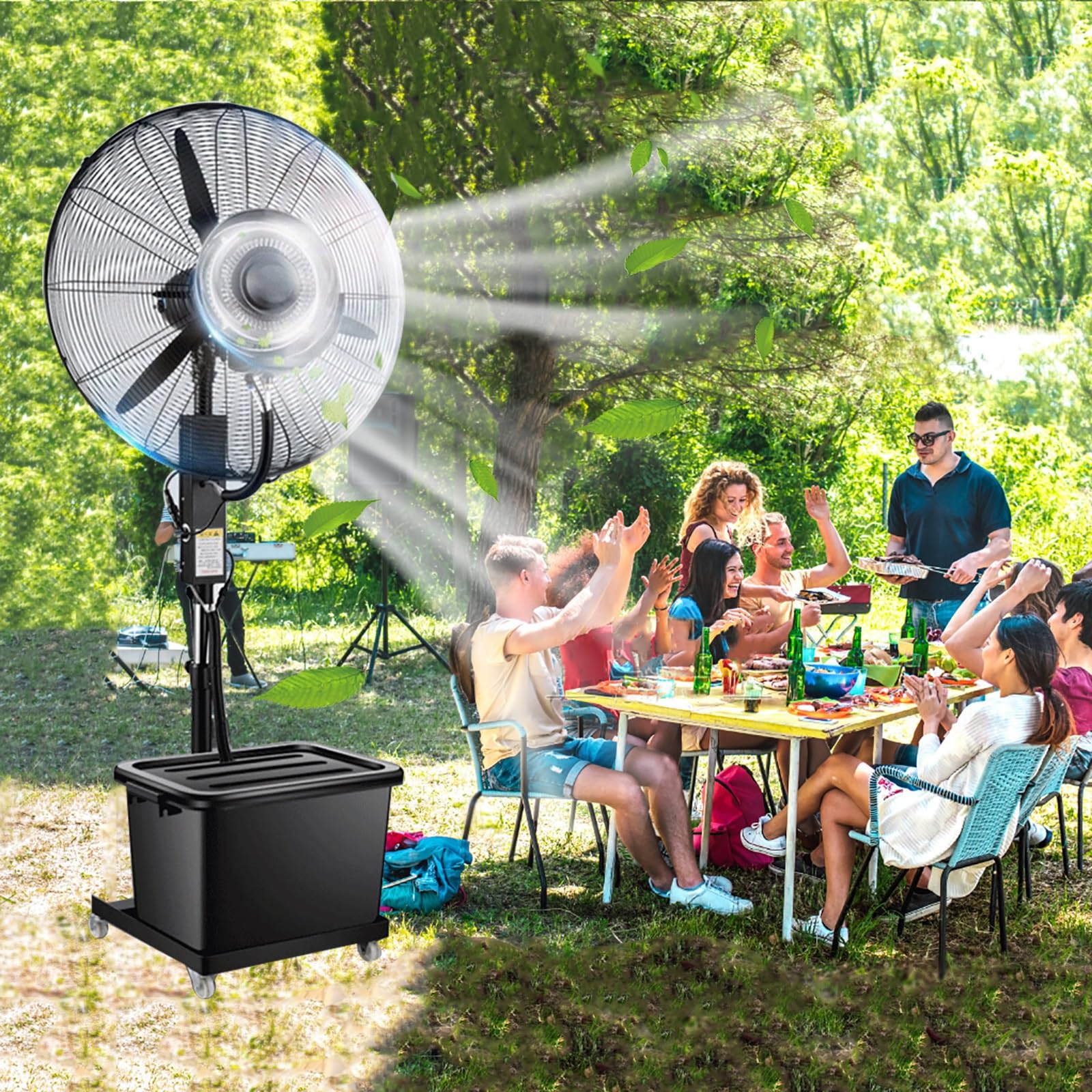 asdchZen 650/750Mm Misting Fan, 90°Oscillating Outdoor Patio Cooler, High-Power Floor Fan For Outside Cooling, Large Water Tank,350W