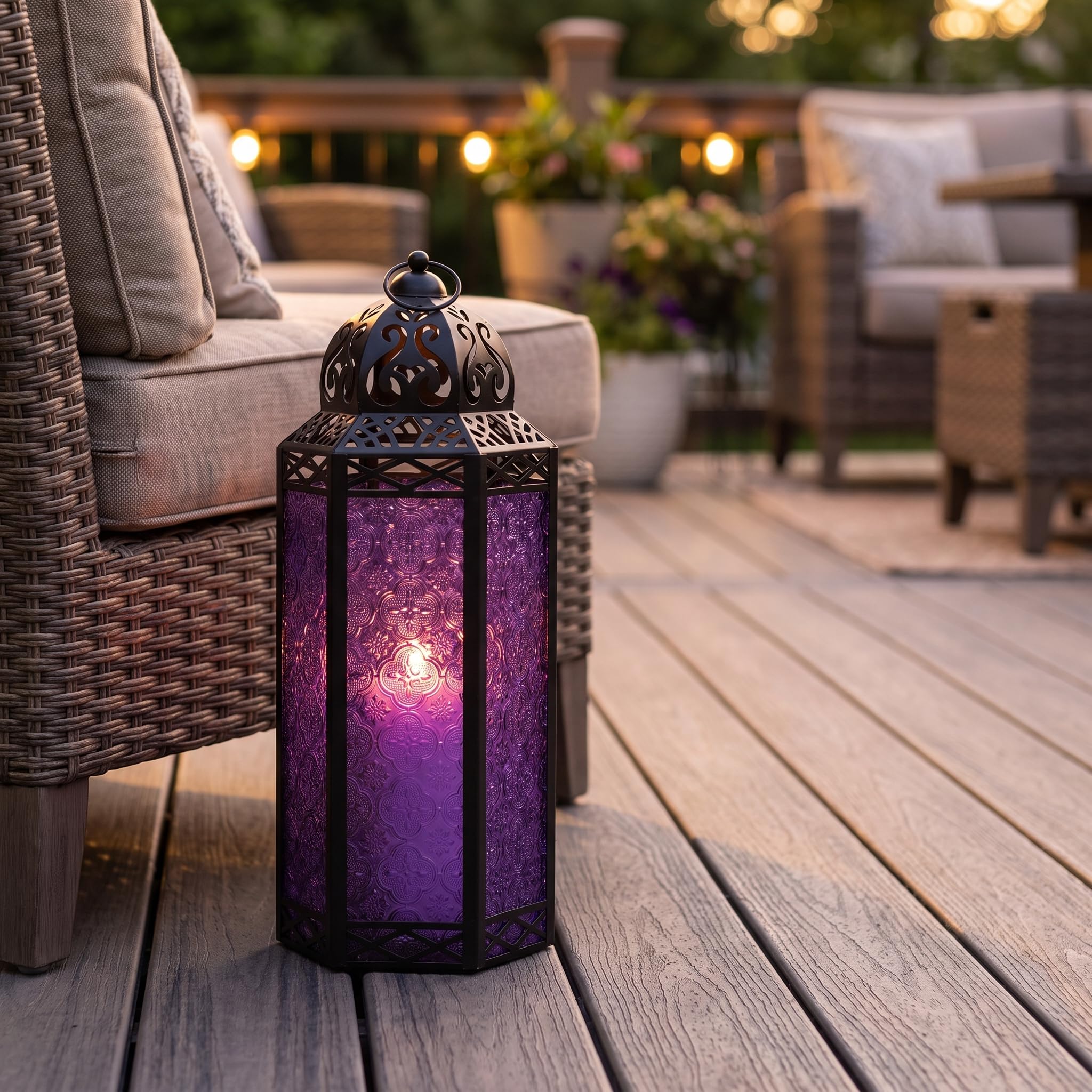 Vela Lanterns Portacandele decorativo marocchino, extra large, viola