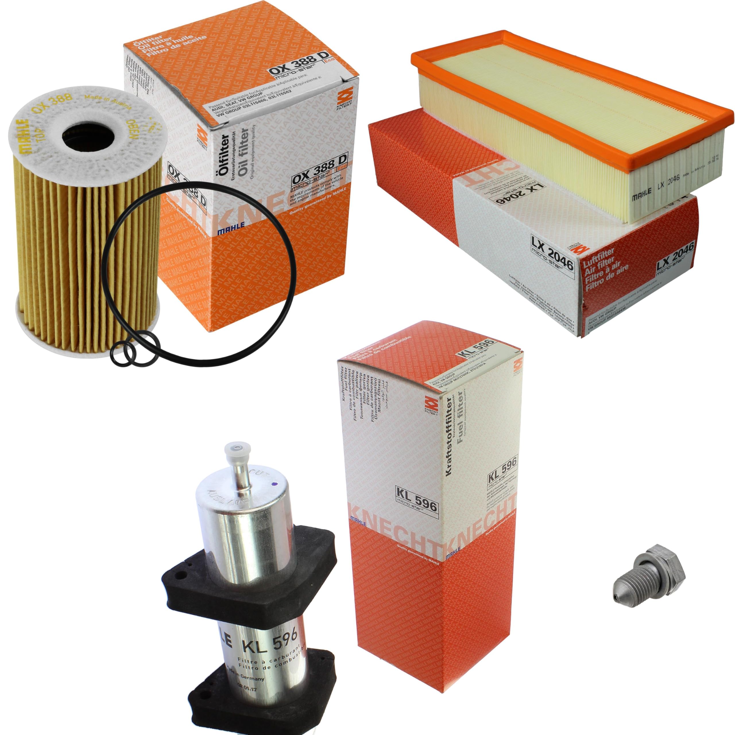 Paquete de inspección Kit de mantenimiento con filtro de aceite OX 388D, filtro de aire LX 2046, filtro de combustible KL 596, tornillo de cierre